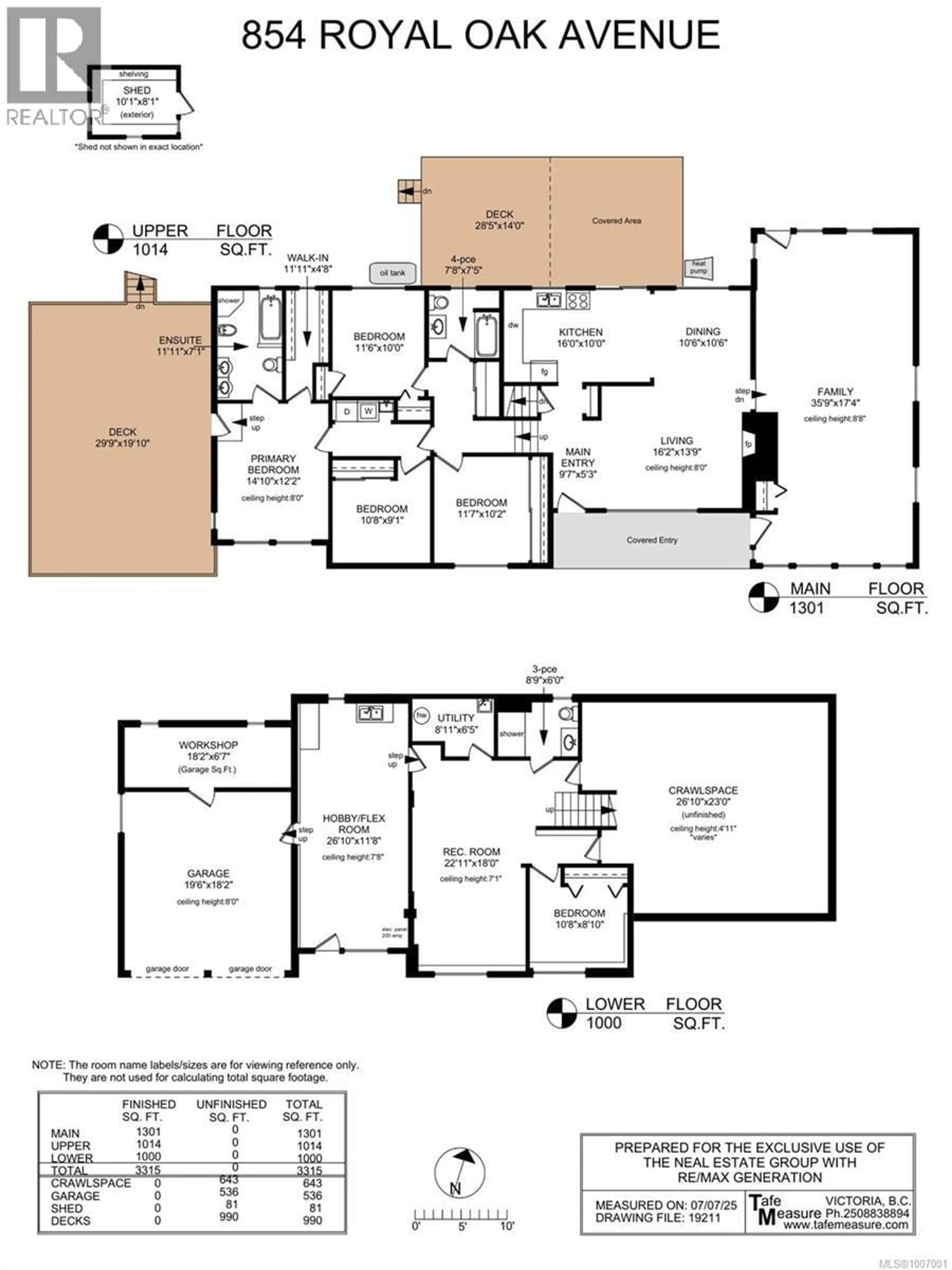 Floor plan for 854 ROYAL OAK AVENUE, Saanich British Columbia V8X3T2