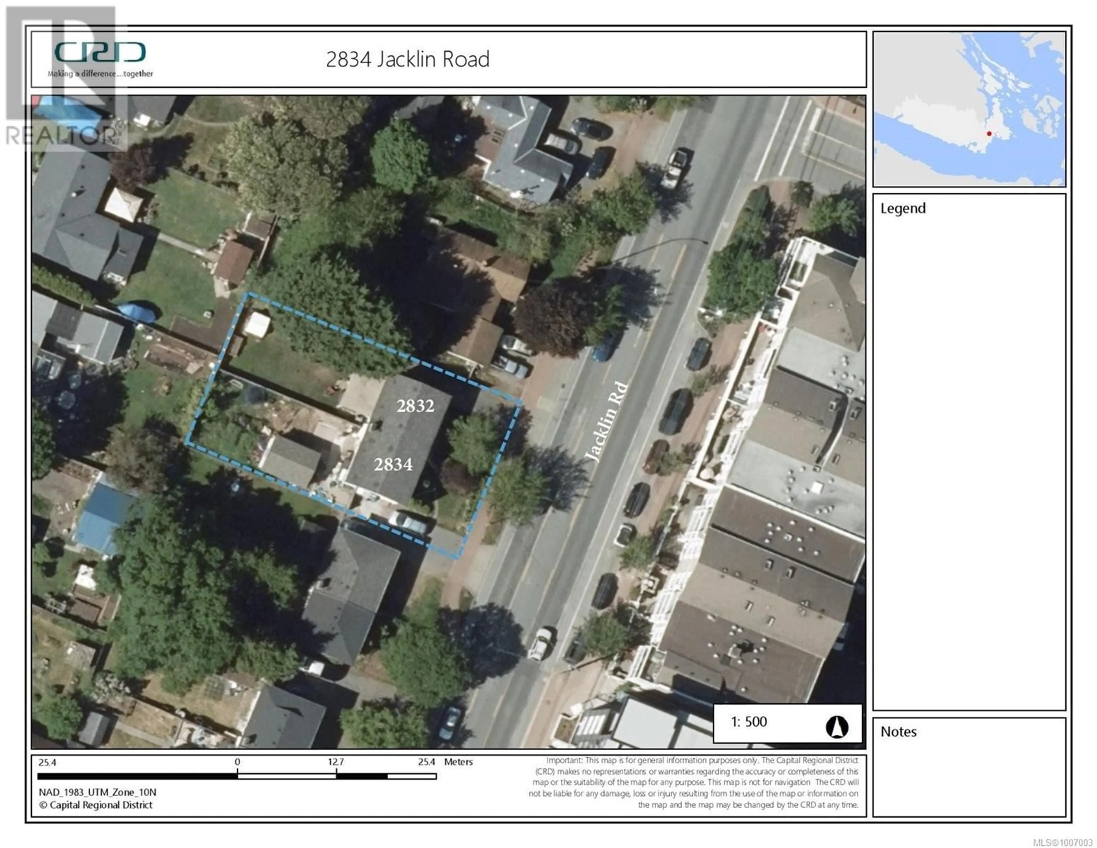 A pic from outside/outdoor area/front of a property/back of a property/a pic from drone, street for 2834 JACKLIN ROAD, Langford British Columbia V9B3X9