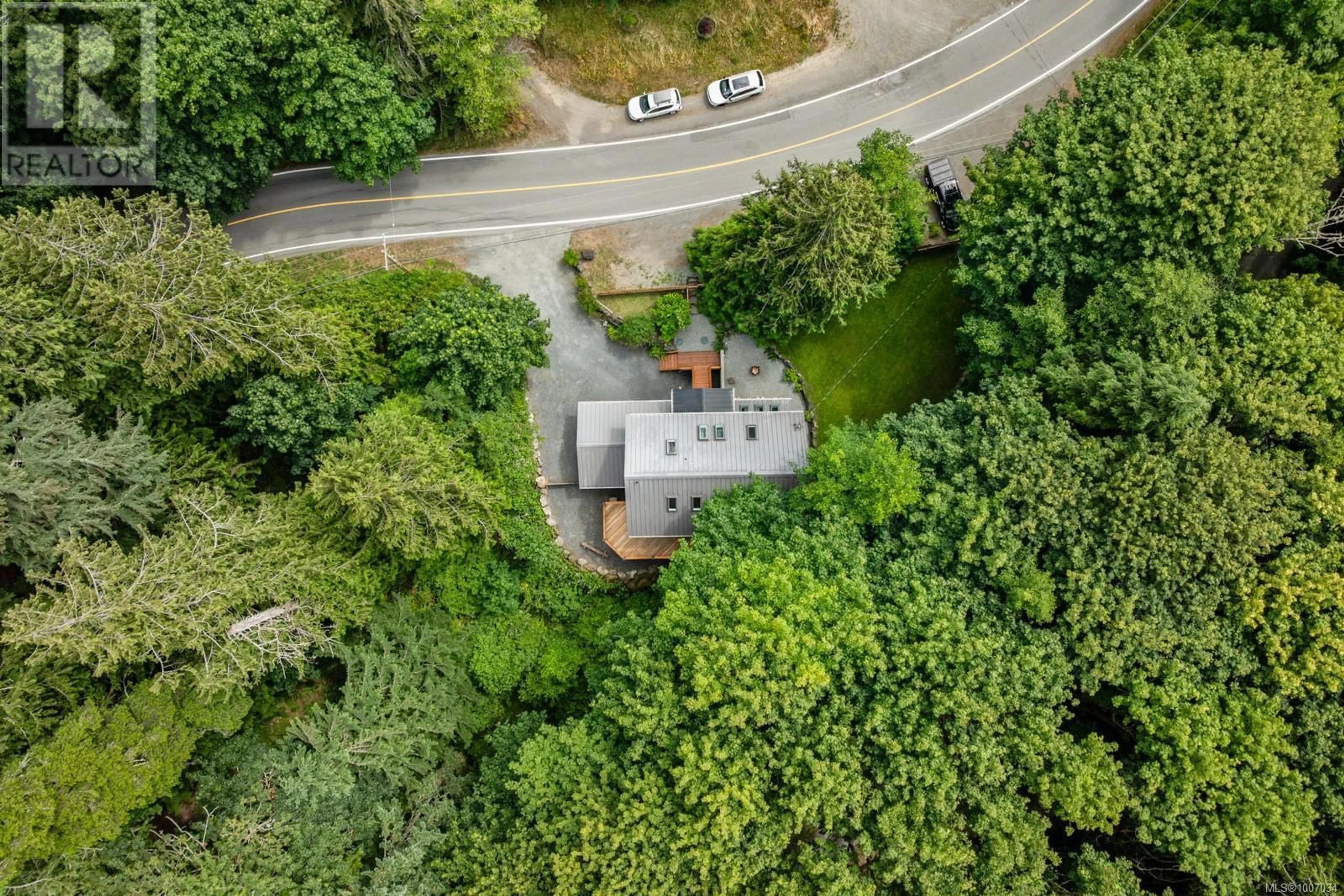 A pic from outside/outdoor area/front of a property/back of a property/a pic from drone, street for 2590 SOOKE RIVER ROAD, Sooke British Columbia V0S1N0