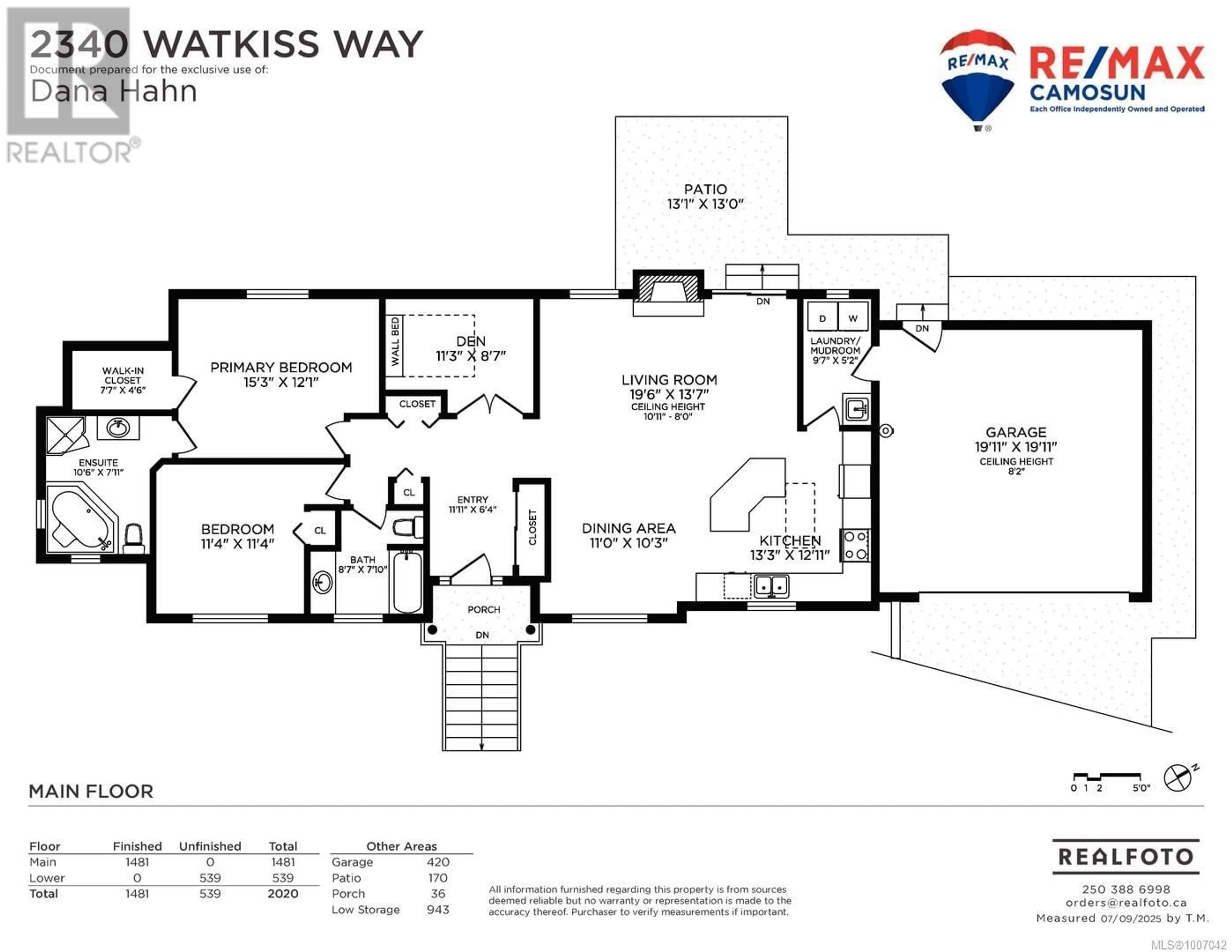Floor plan for 2340 WATKISS WAY, View Royal British Columbia V9B6C9