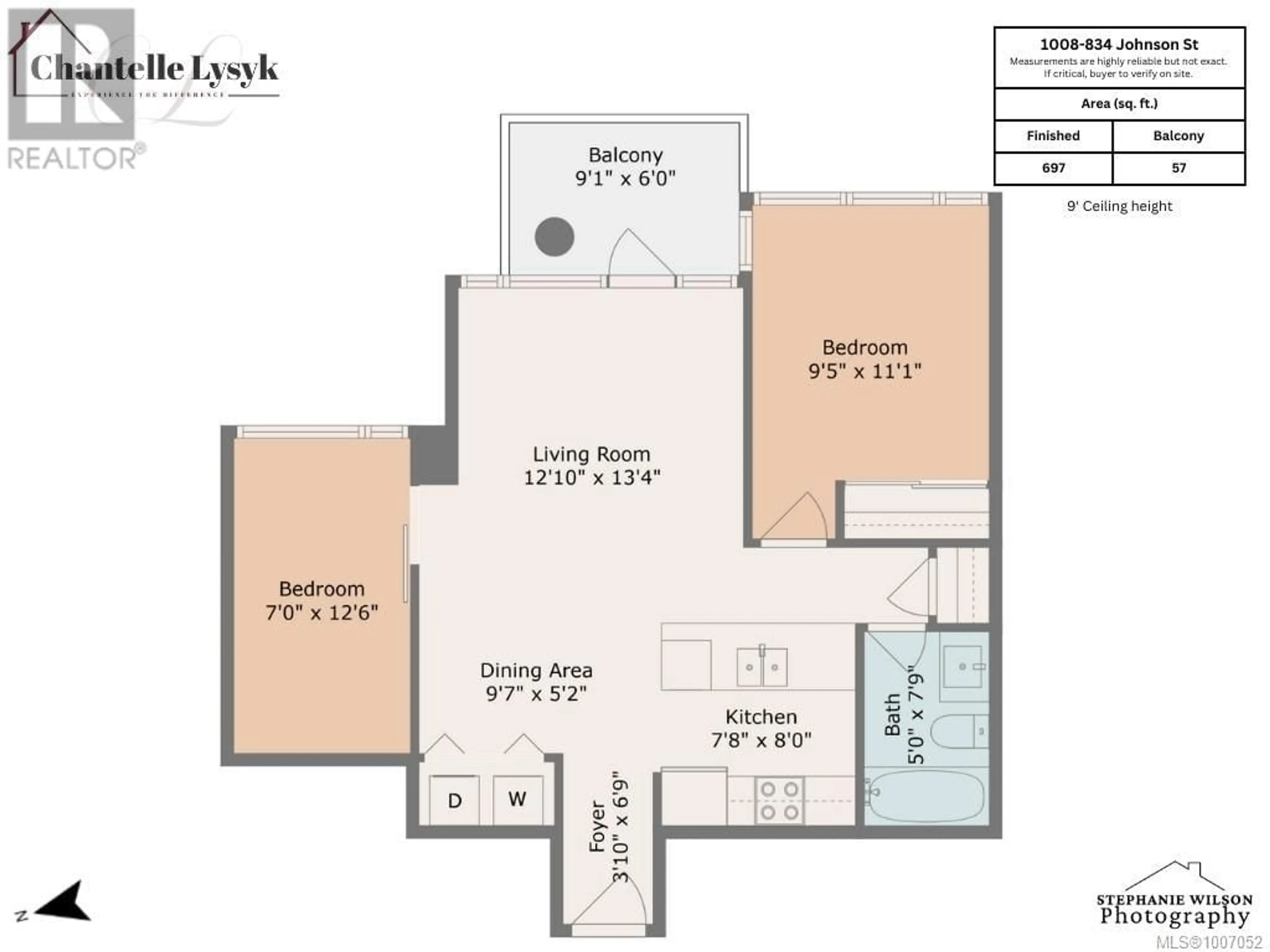 Floor plan for 1008 - 834 JOHNSON STREET, Victoria British Columbia V8W1N3