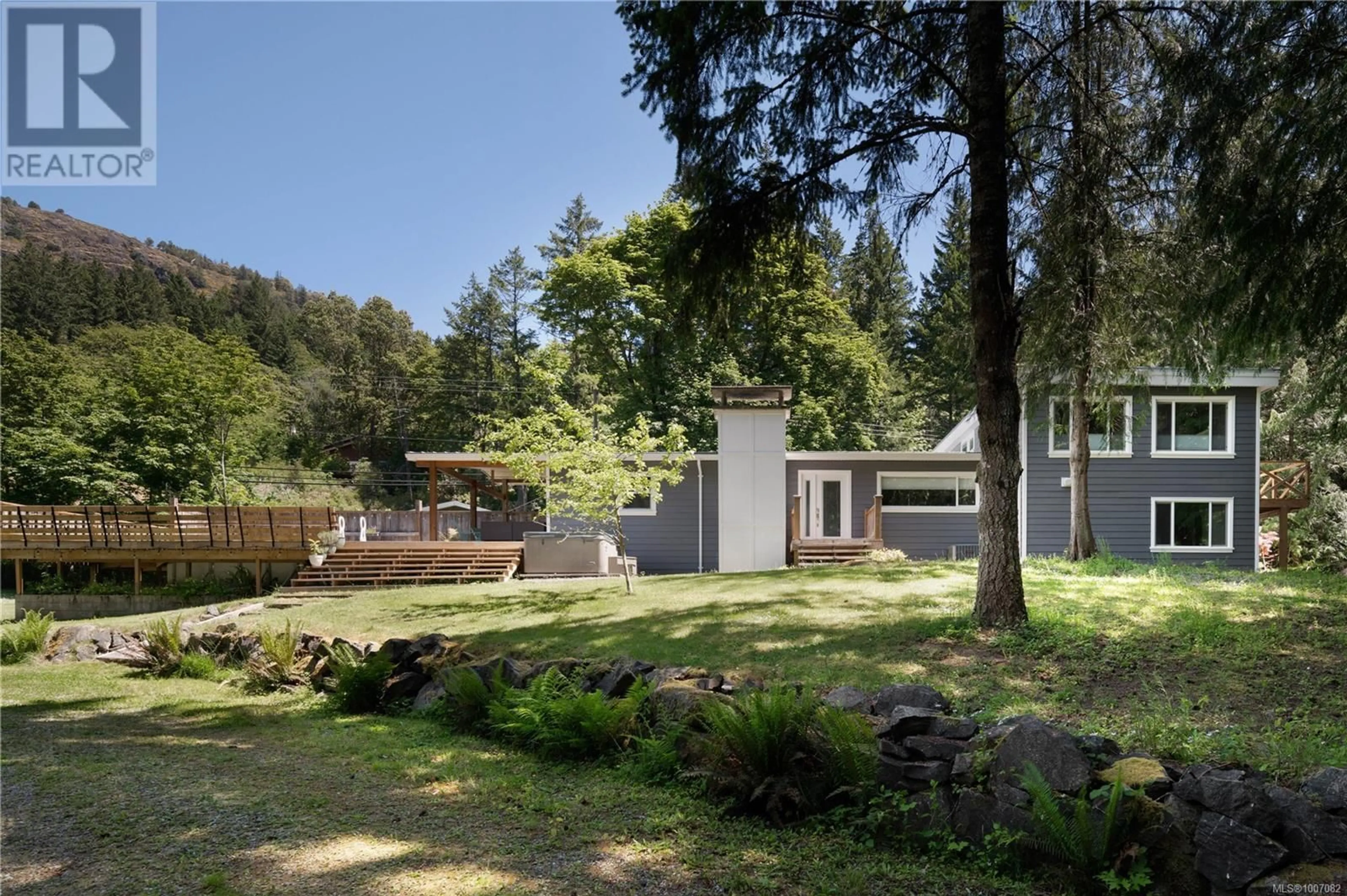 A pic from outside/outdoor area/front of a property/back of a property/a pic from drone, forest/trees view for 1885 VERLON ROAD, Shawnigan Lake British Columbia V0R2W5