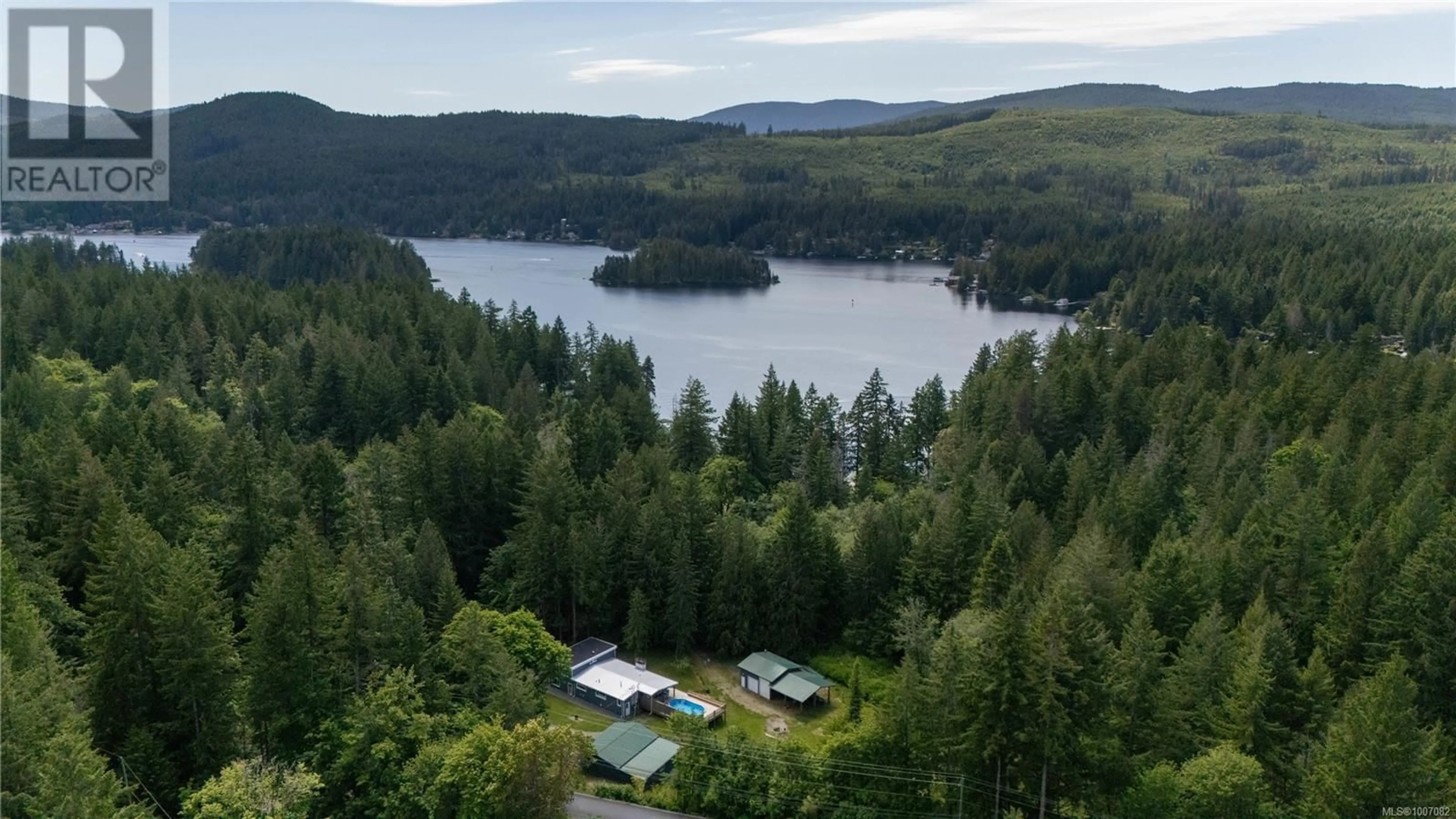 A pic from outside/outdoor area/front of a property/back of a property/a pic from drone, water/lake/river/ocean view for 1885 VERLON ROAD, Shawnigan Lake British Columbia V0R2W5