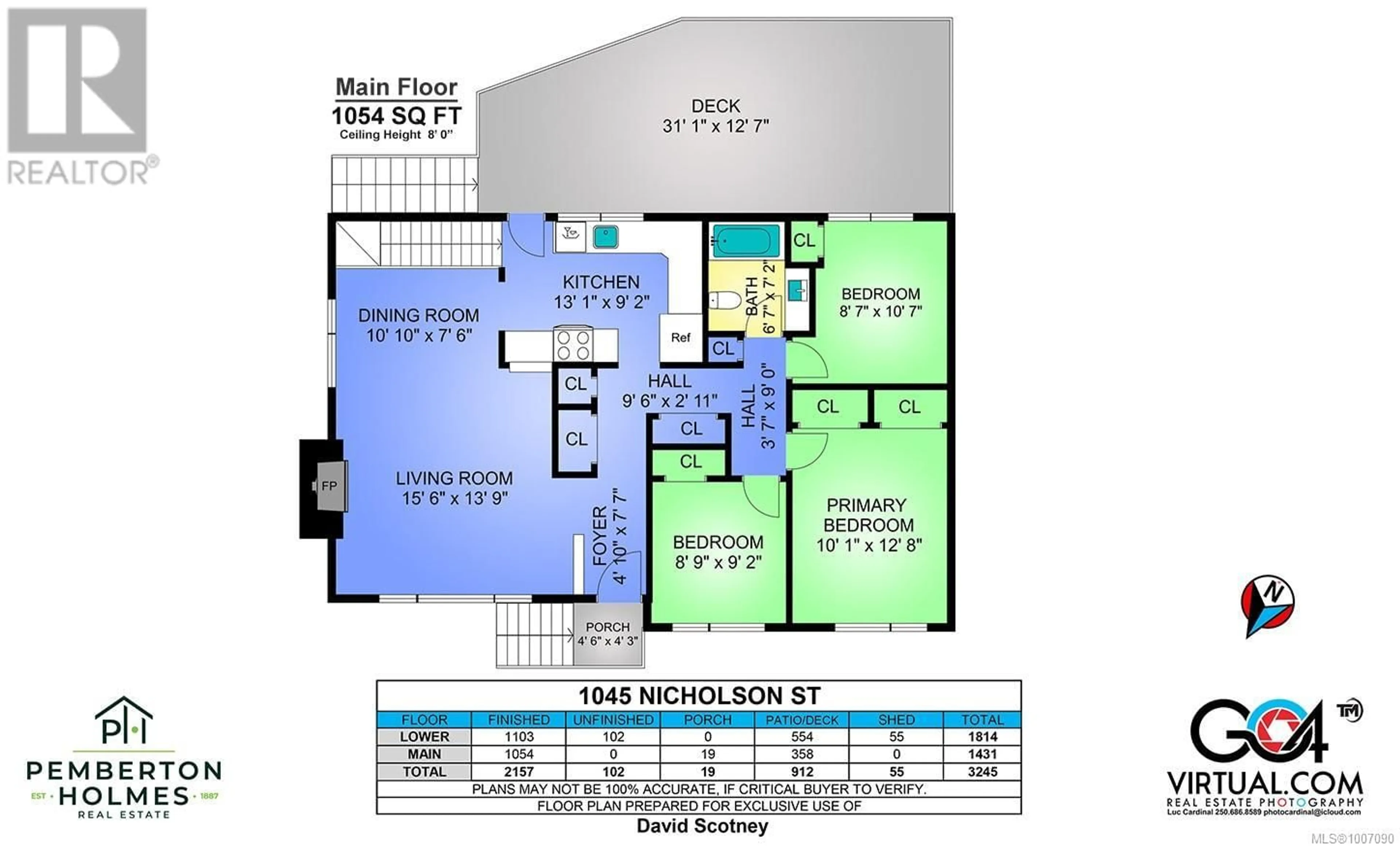 Floor plan for 1045 NICHOLSON STREET, Saanich British Columbia V8X3L3