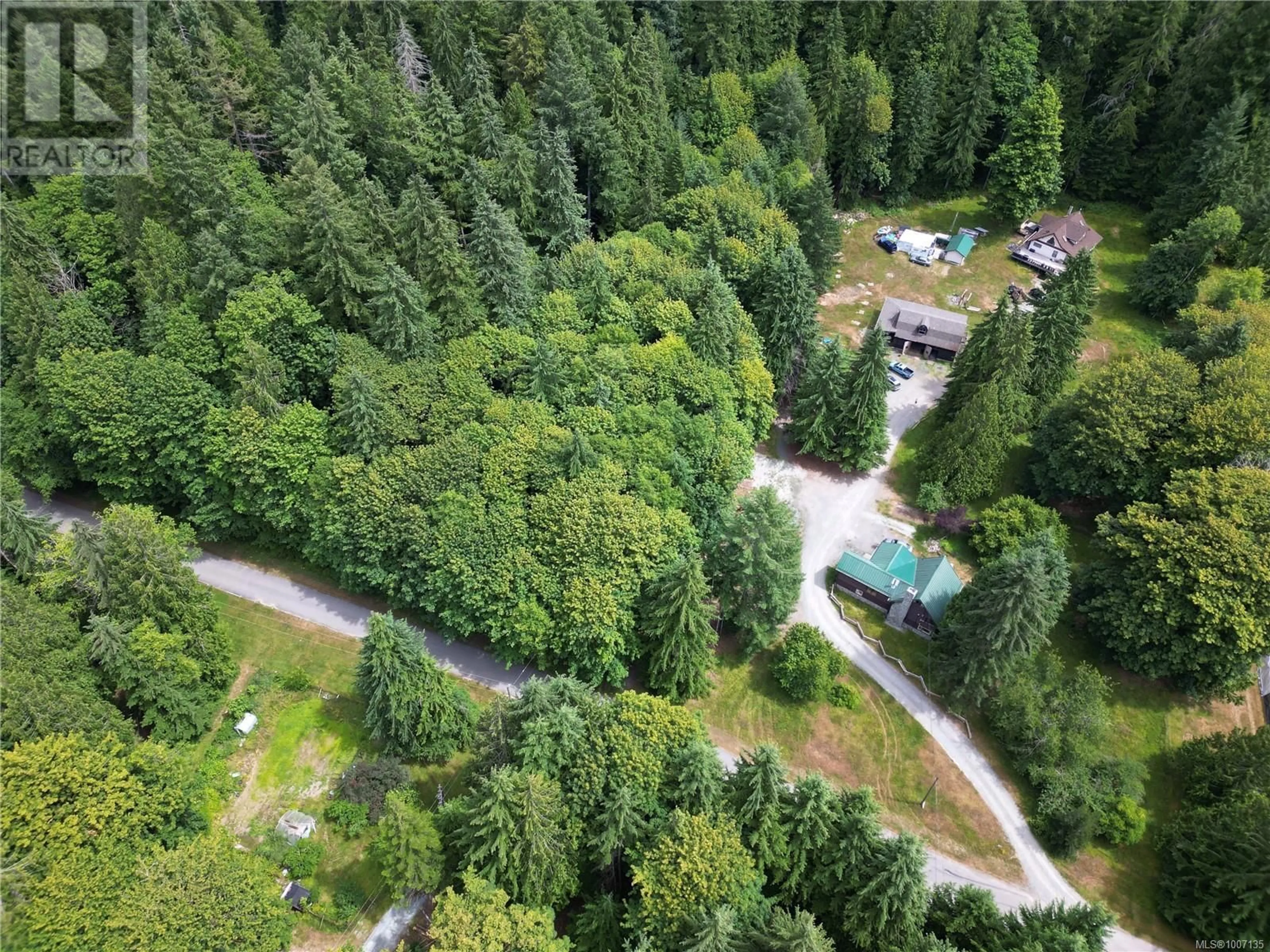 A pic from outside/outdoor area/front of a property/back of a property/a pic from drone, forest/trees view for 7421 NANTREE ROAD, Lake Cowichan British Columbia V0R2G0
