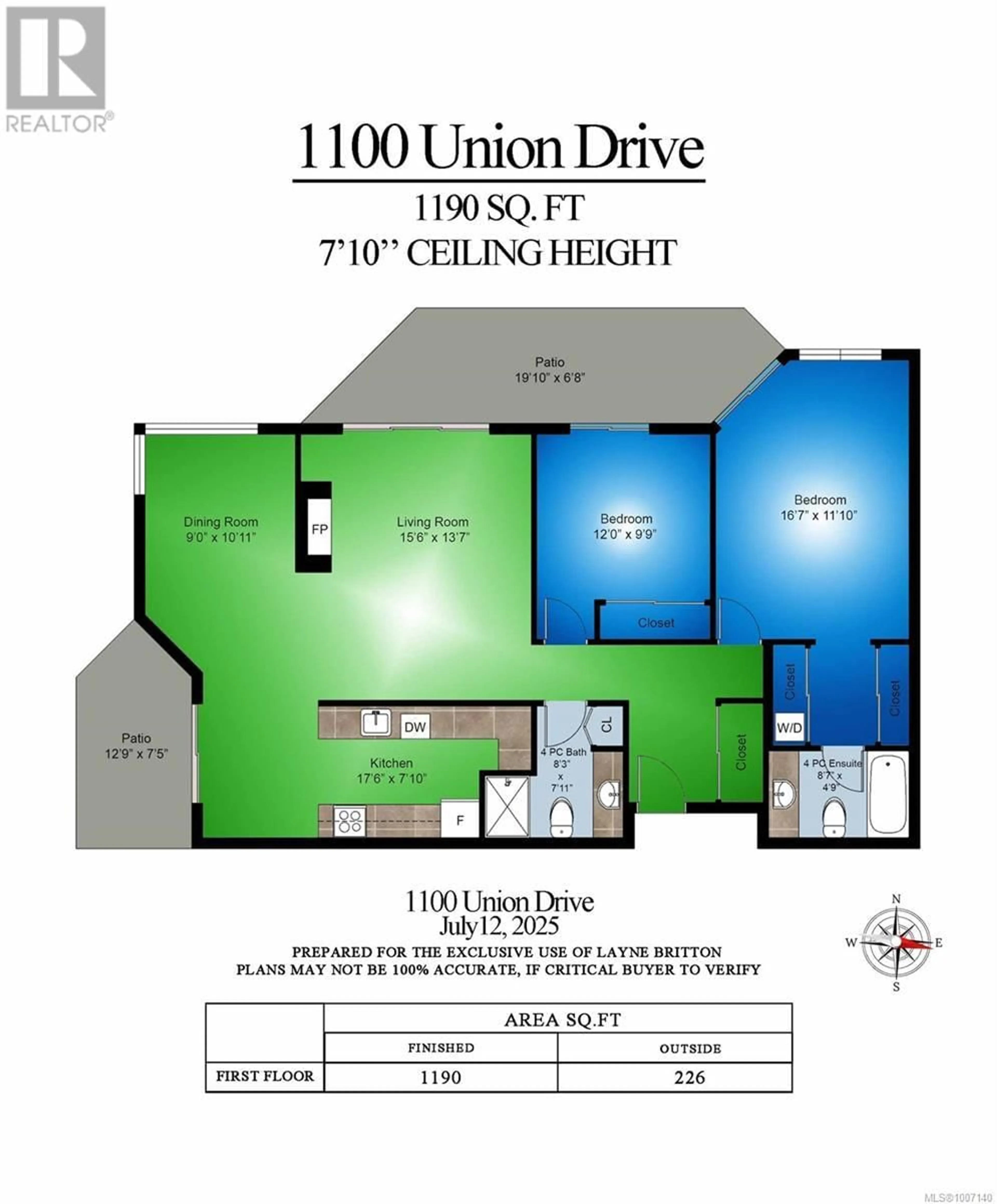 Floor plan for 105 - 1100 UNION ROAD, Saanich British Columbia V8P2J3