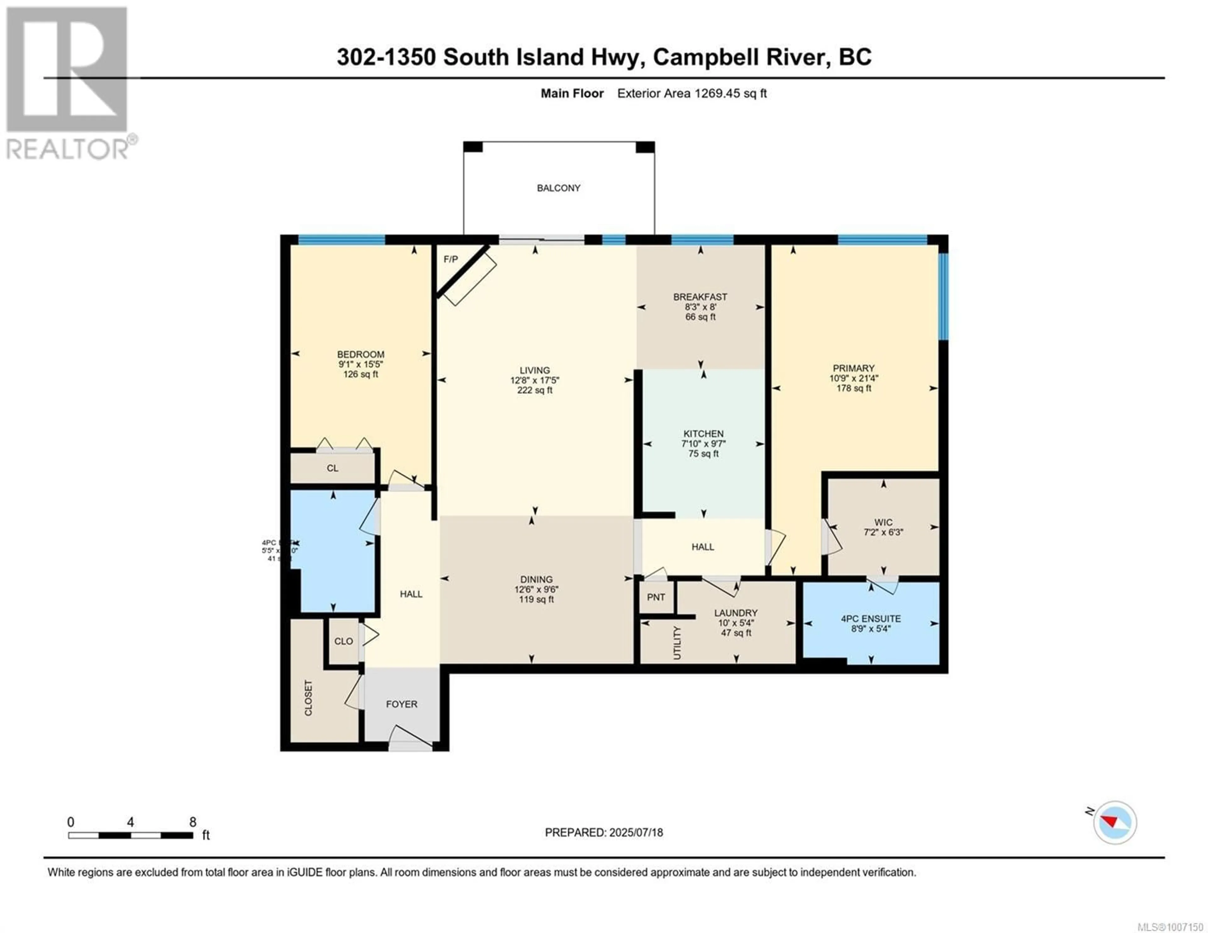 Floor plan for 302 - 1350 ISLAND HIGHWAY SOUTH, Campbell River British Columbia V9W1B7