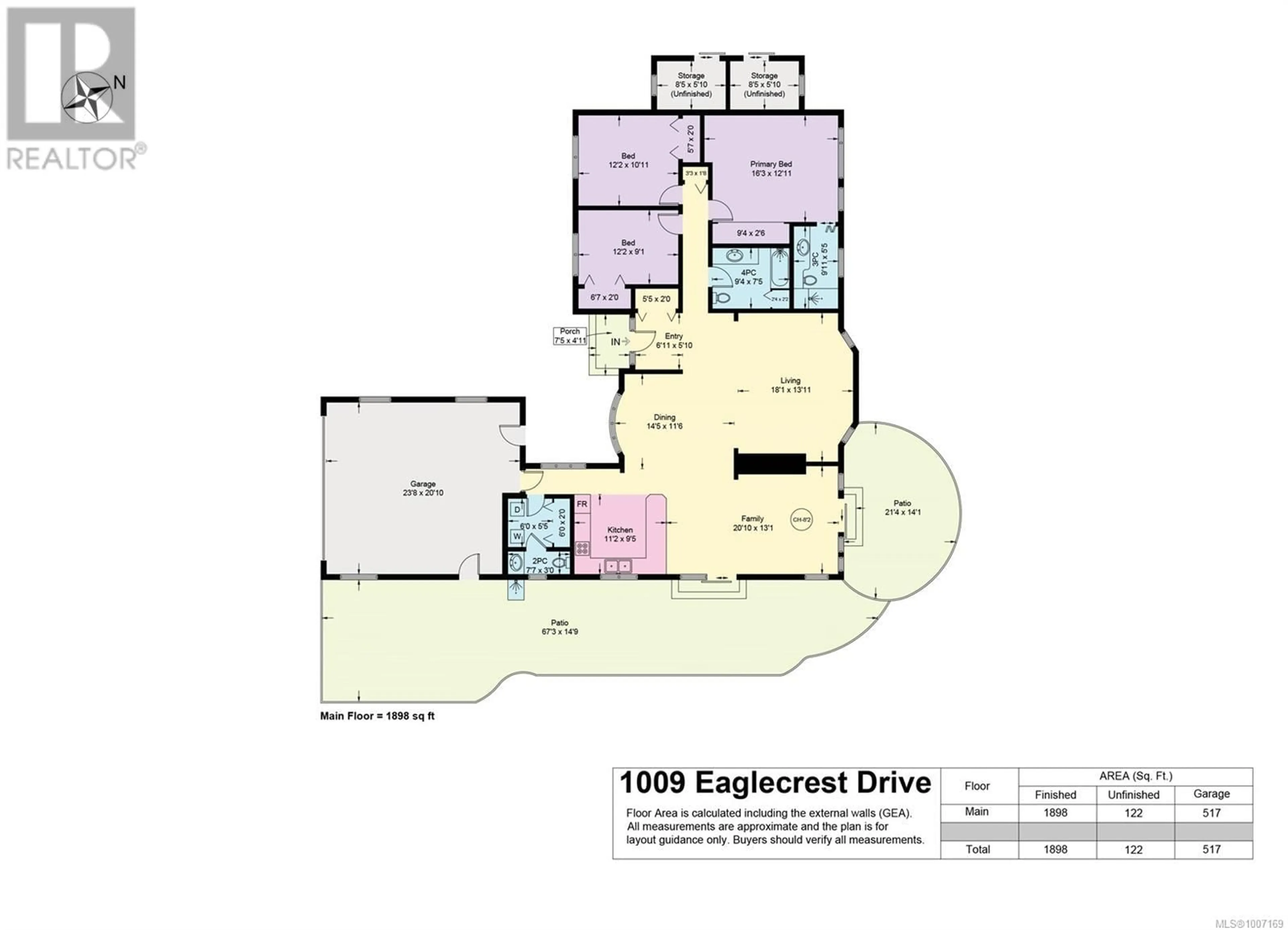 Floor plan for 1009 EAGLECREST DRIVE, Qualicum Beach British Columbia V9K1E9