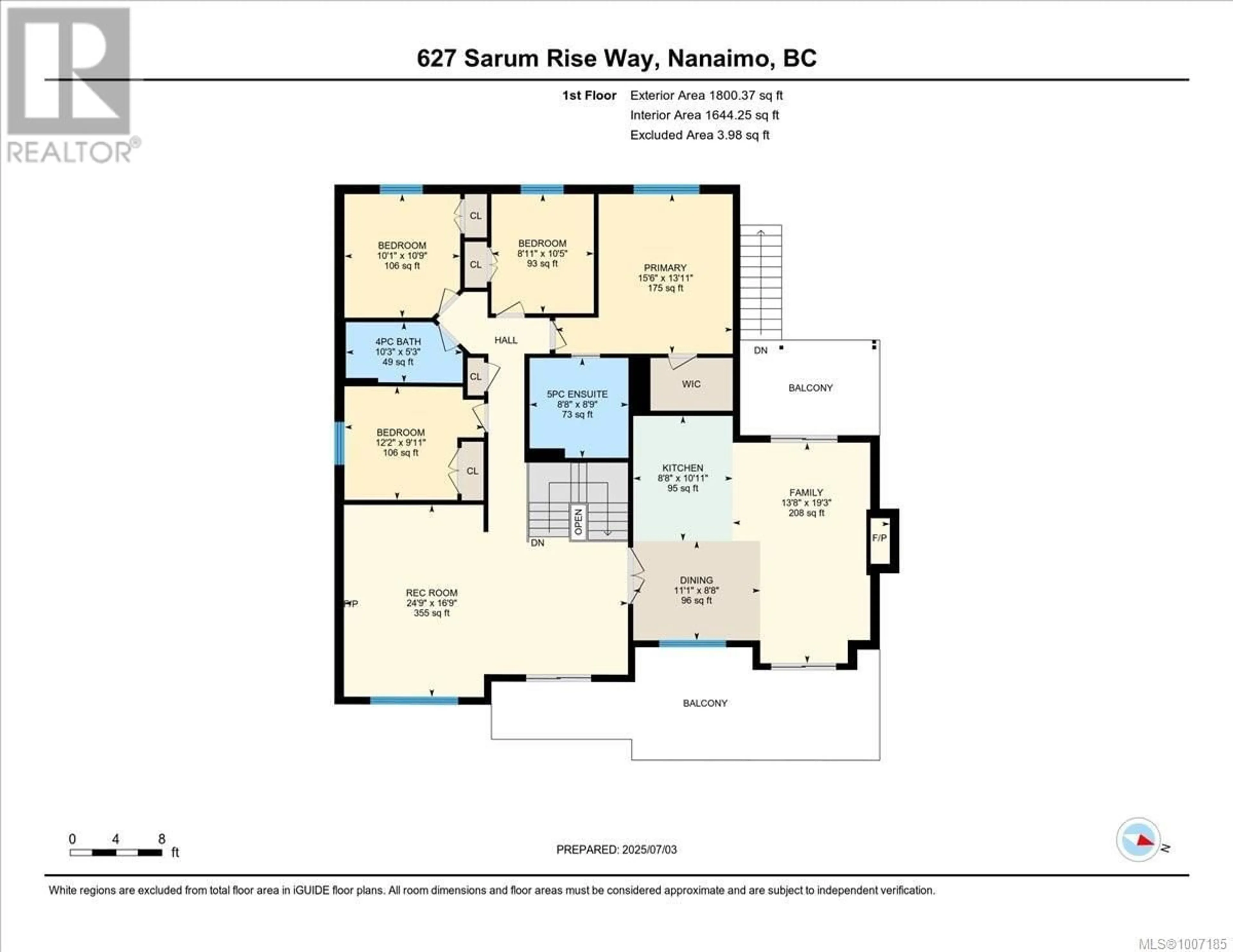 Floor plan for 627 SARUM RISE WAY, Nanaimo British Columbia V9R7C5