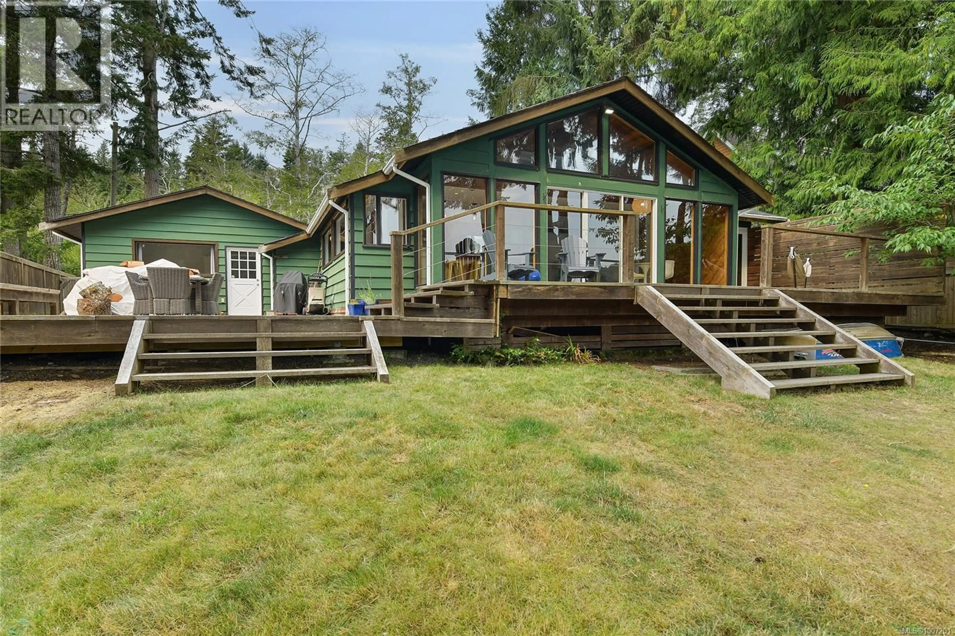 A pic from outside/outdoor area/front of a property/back of a property/a pic from drone, water/lake/river/ocean view for 7815 MANATU ROAD, Sooke British Columbia V9Z0R4