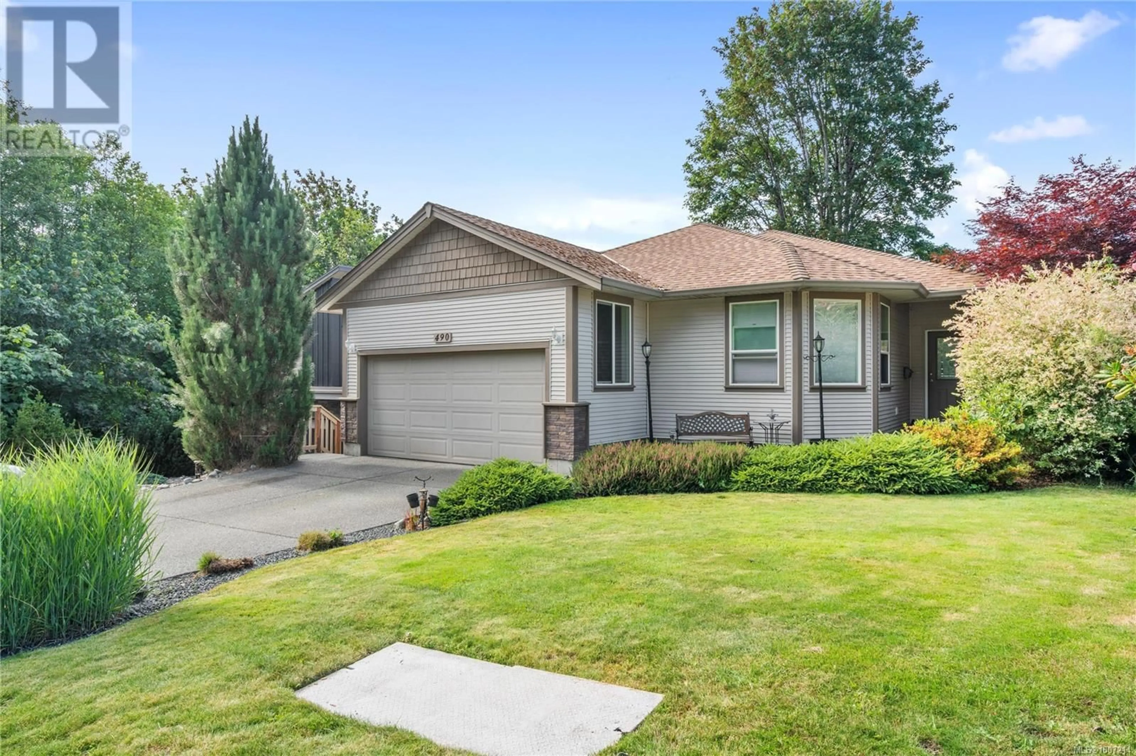 Home with vinyl exterior material, street for 490 ALPEN WAY, Nanaimo British Columbia V9R0B9