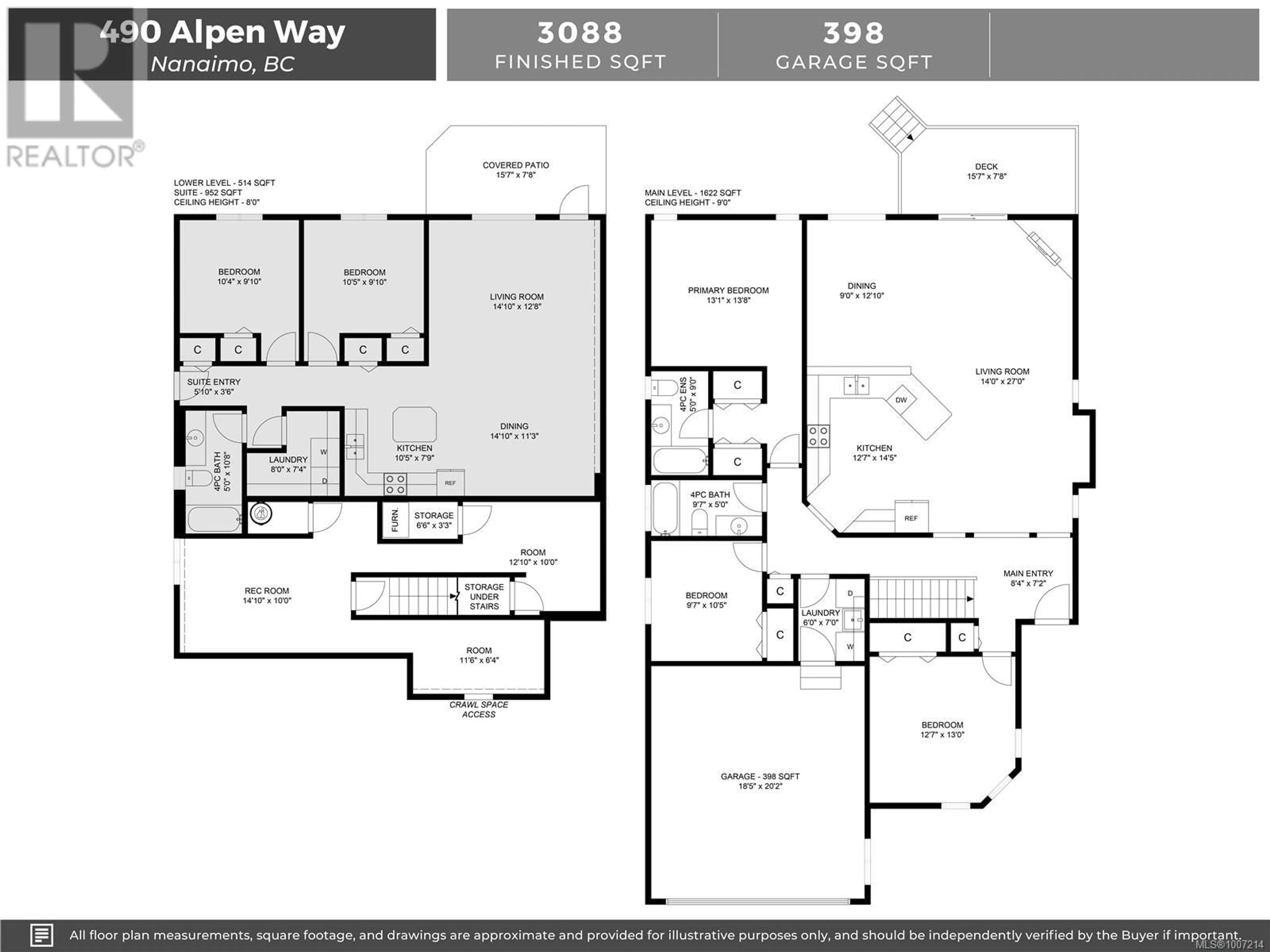 Floor plan for 490 ALPEN WAY, Nanaimo British Columbia V9R0B9