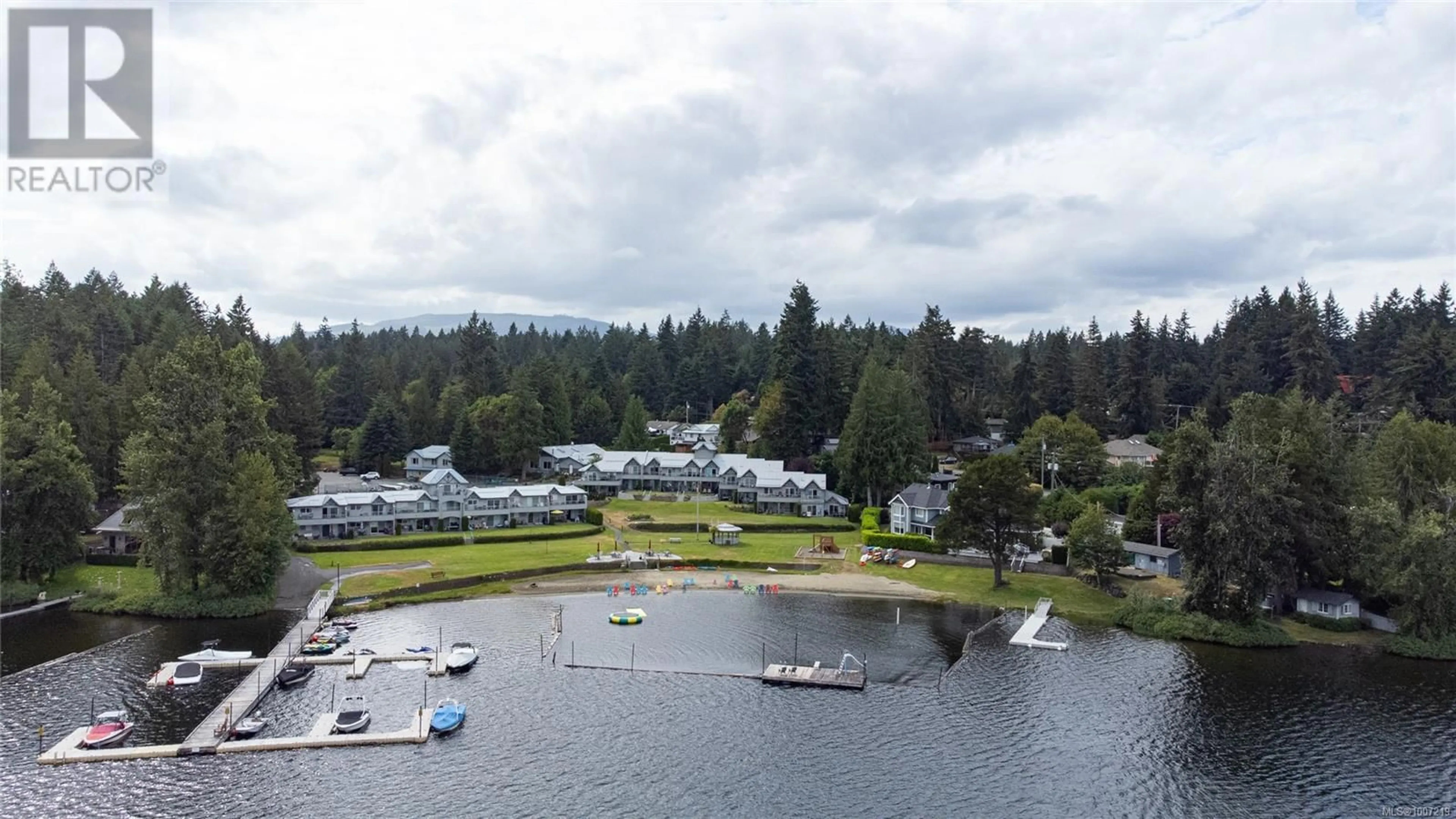 A pic from outside/outdoor area/front of a property/back of a property/a pic from drone, water/lake/river/ocean view for 29 - 2046 WIDOWS WALK, Shawnigan Lake British Columbia V8H2G5