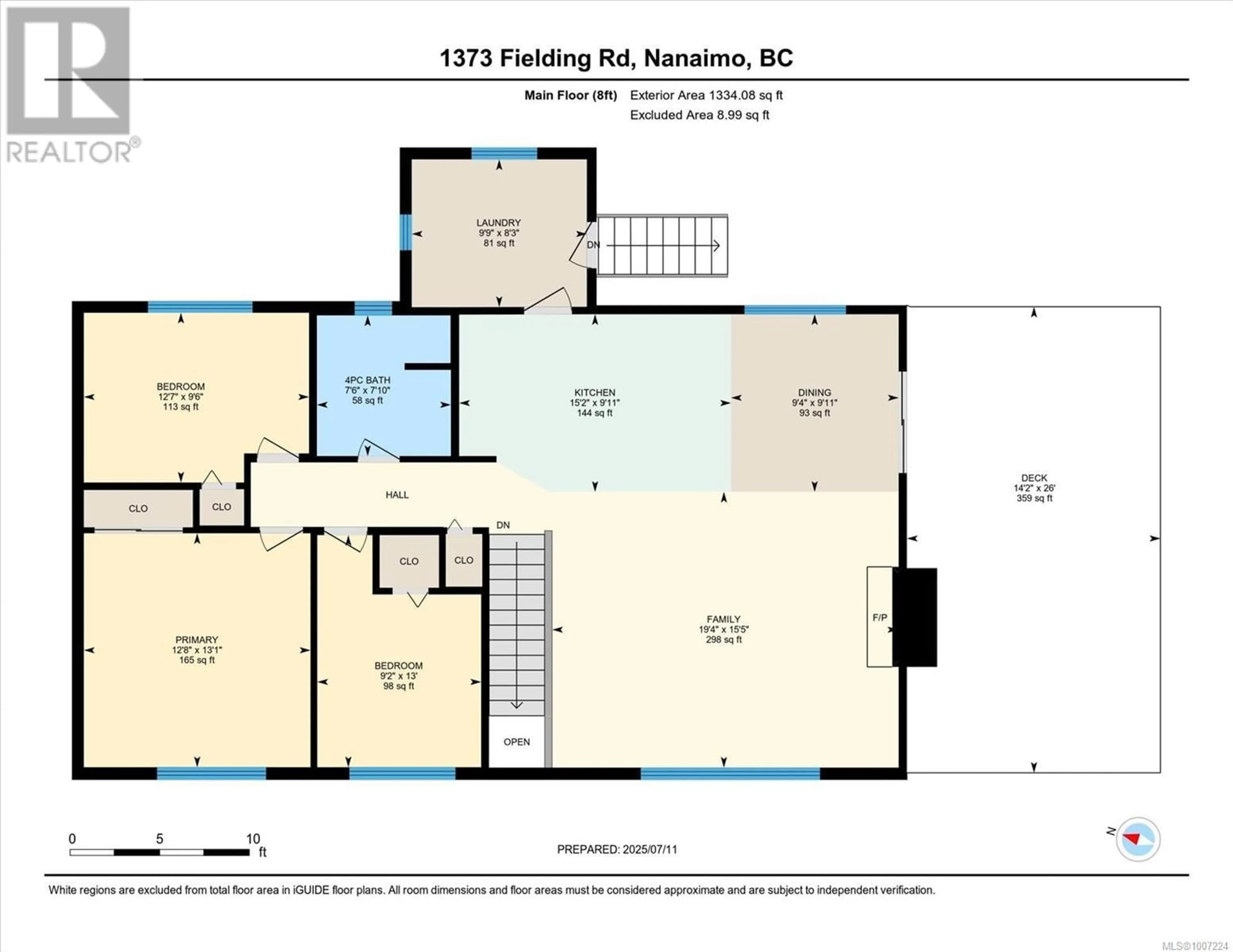 Floor plan for 1373 FIELDING ROAD, Nanaimo British Columbia V9X1K8