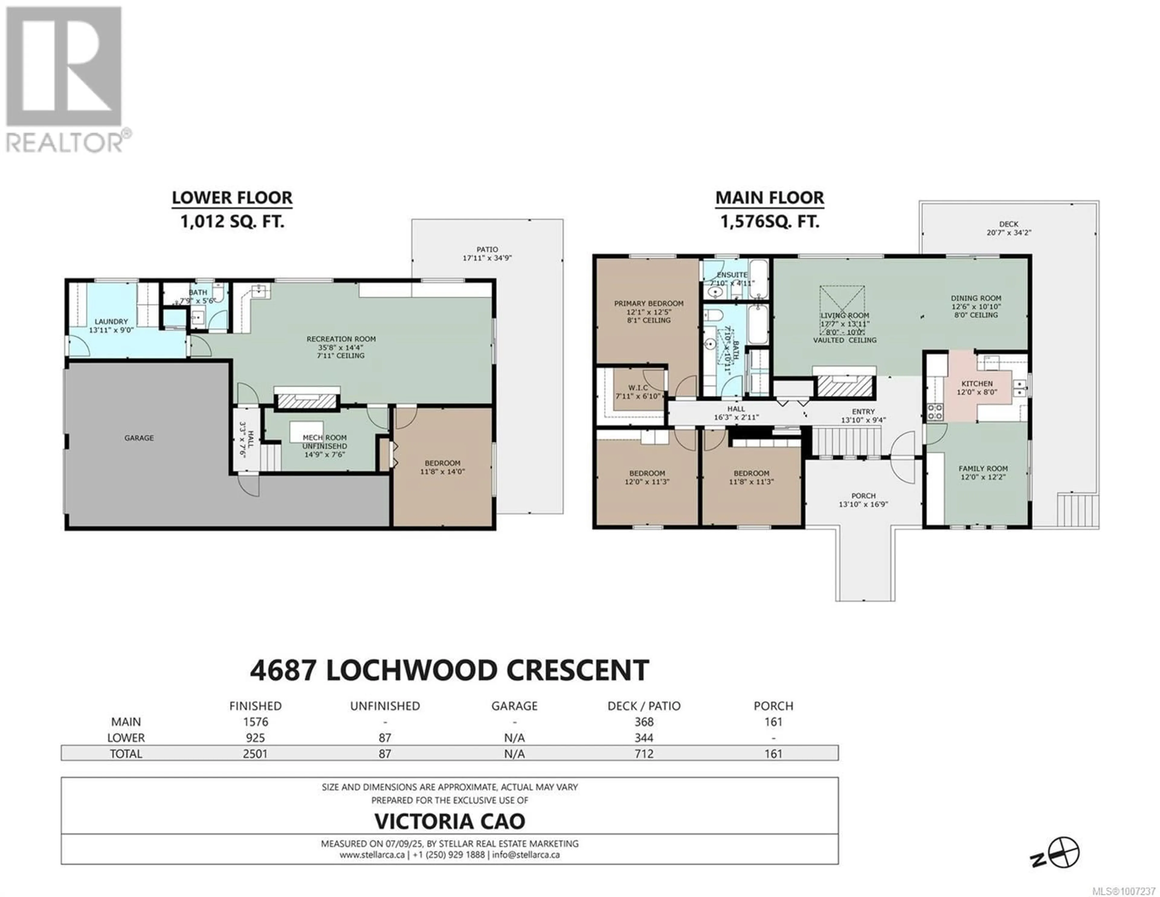 Floor plan for 4687 LOCHWOOD CRESCENT, Saanich British Columbia V8Y1A9