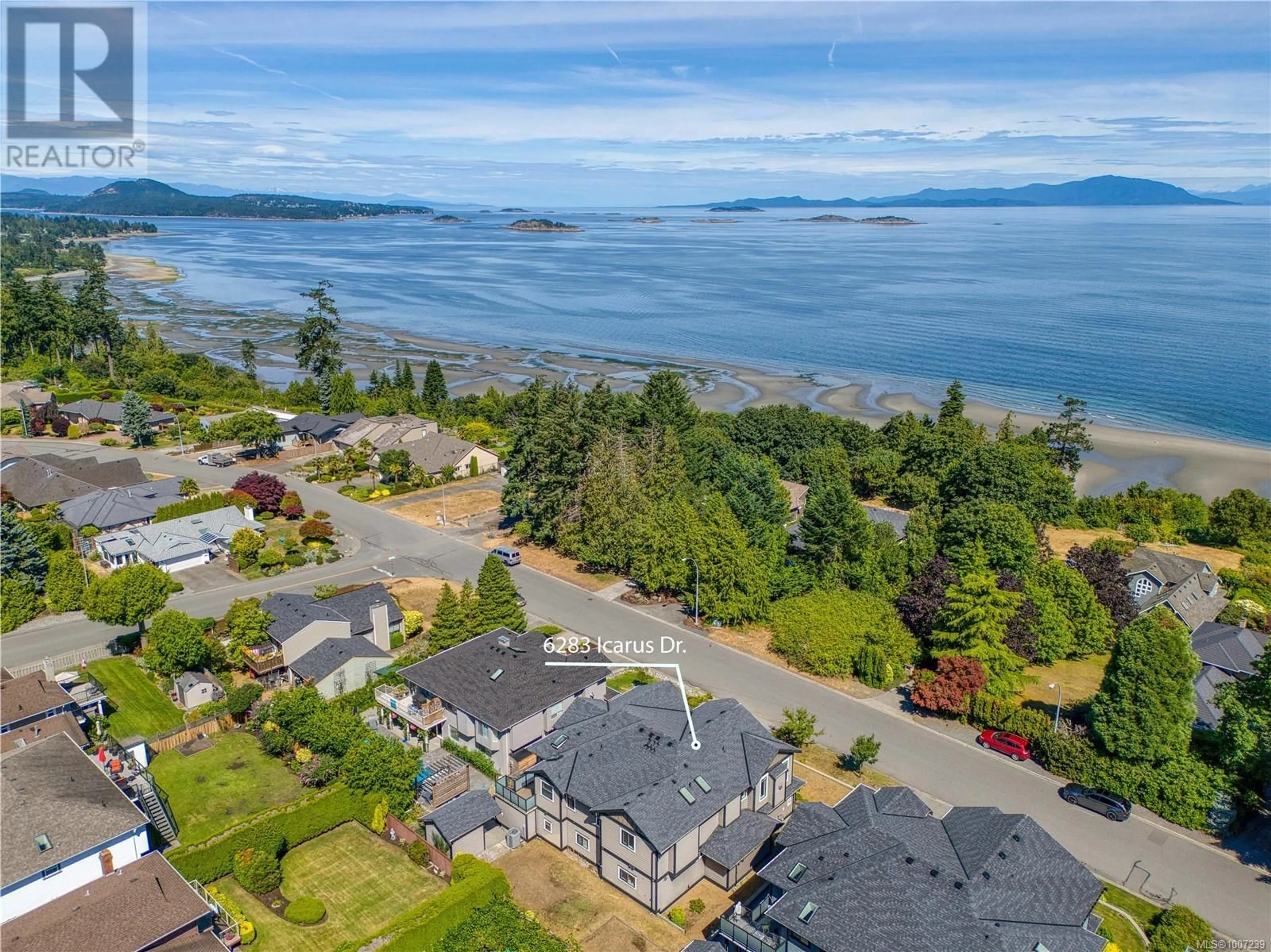 A pic from outside/outdoor area/front of a property/back of a property/a pic from drone, water/lake/river/ocean view for 6283 ICARUS DRIVE, Nanaimo British Columbia V9V1B5