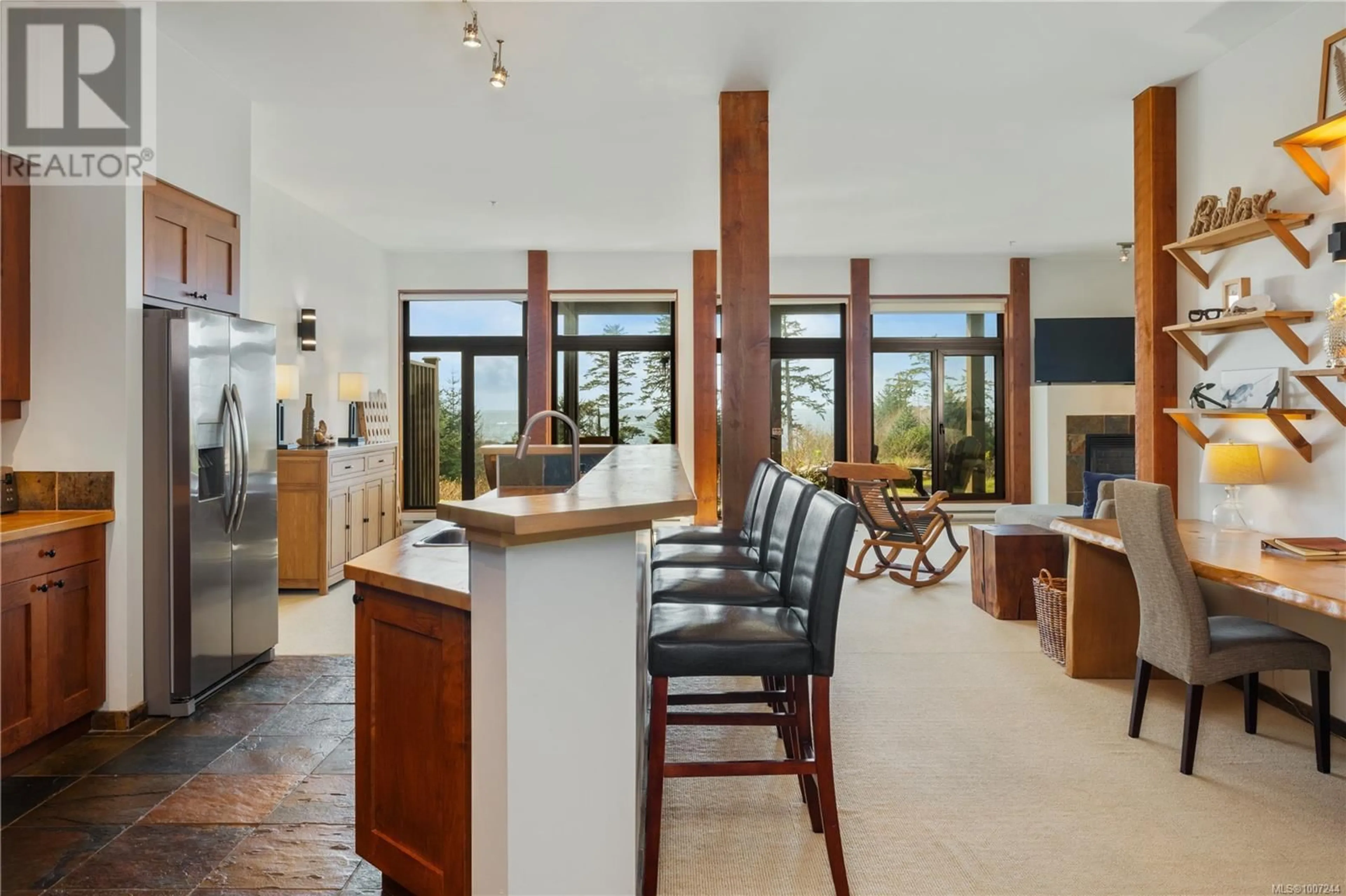 Open concept kitchen, ceramic/tile floor for 201 - 515 MARINE DRIVE, Ucluelet British Columbia V0R3A0