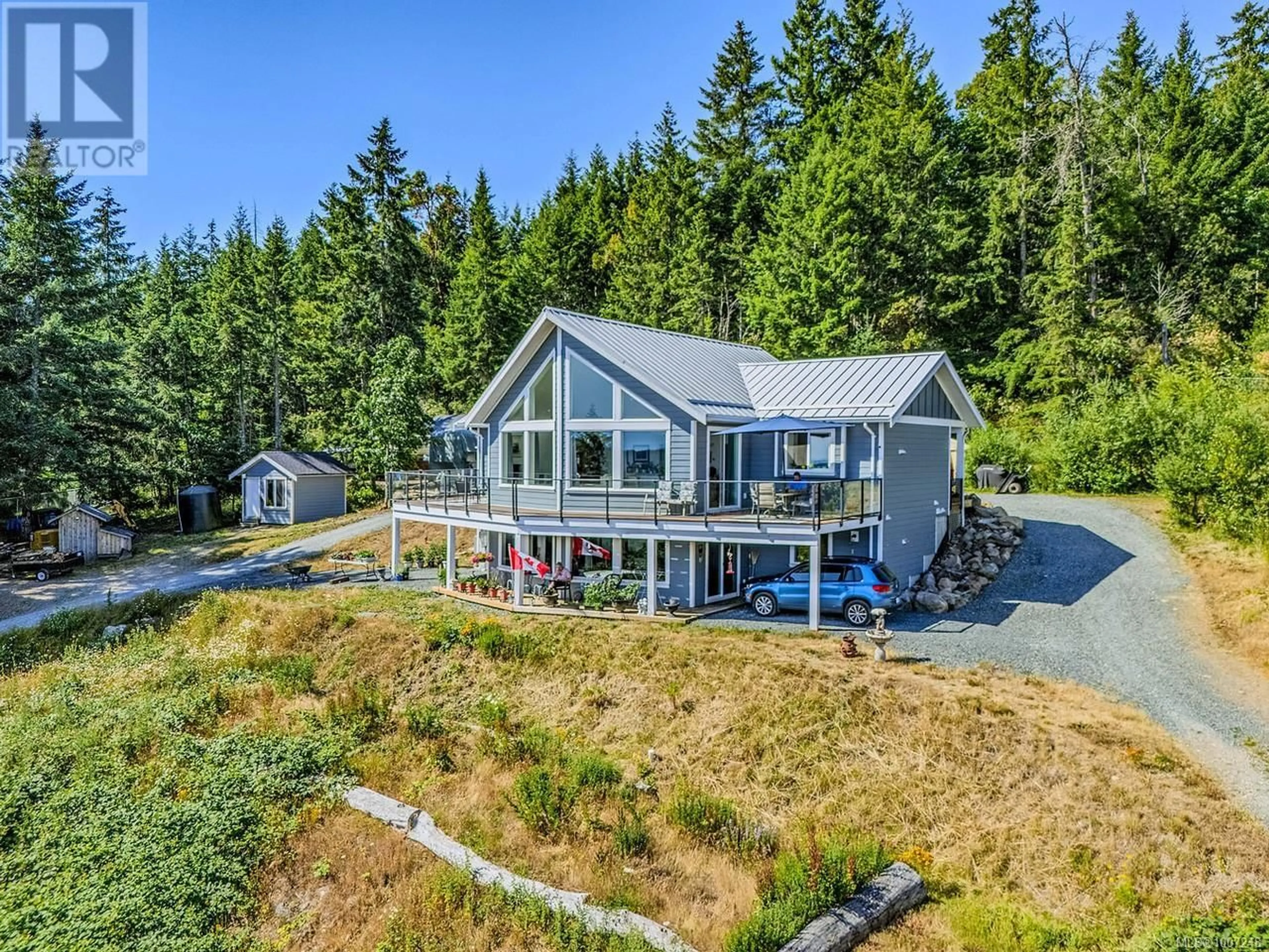 A pic from outside/outdoor area/front of a property/back of a property/a pic from drone, water/lake/river/ocean view for 1860 MORELLO ROAD, Nanoose Bay British Columbia V9P9B1
