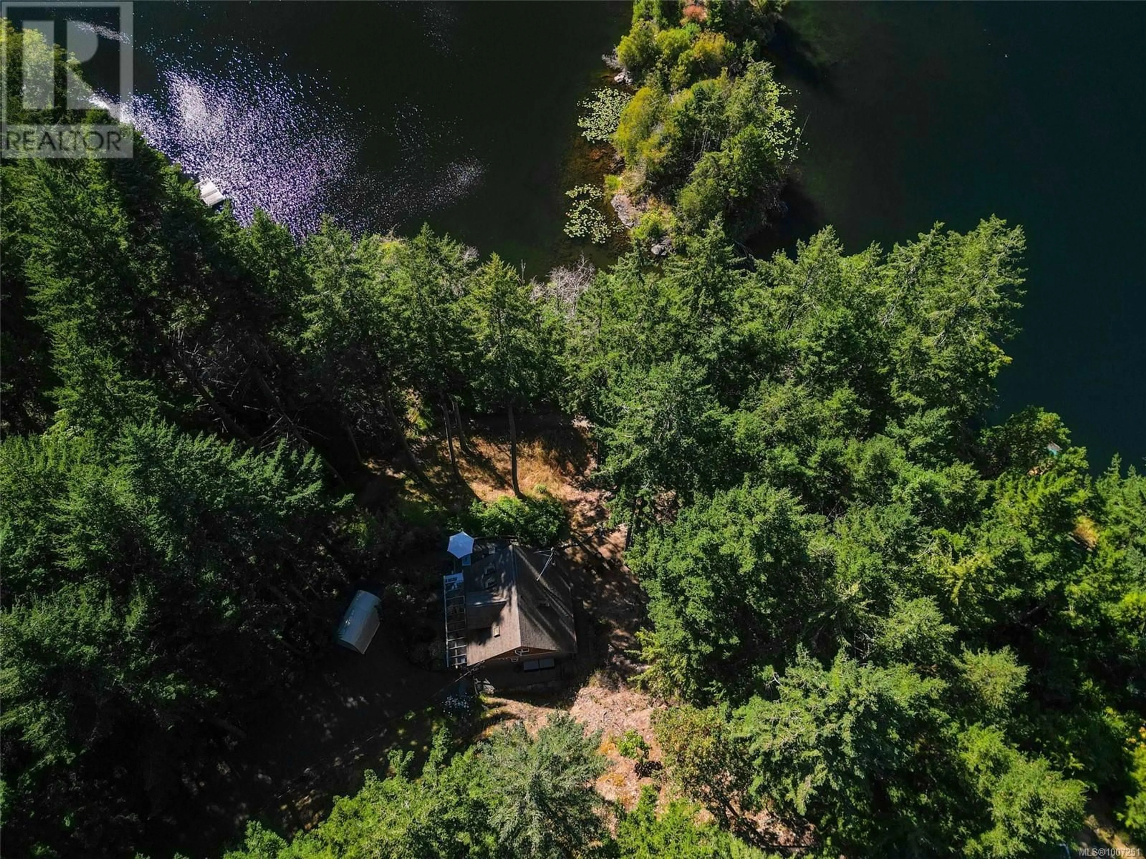 A pic from outside/outdoor area/front of a property/back of a property/a pic from drone, forest/trees view for 3711 COMPASS CRESCENT, Pender Island British Columbia V0N2M2