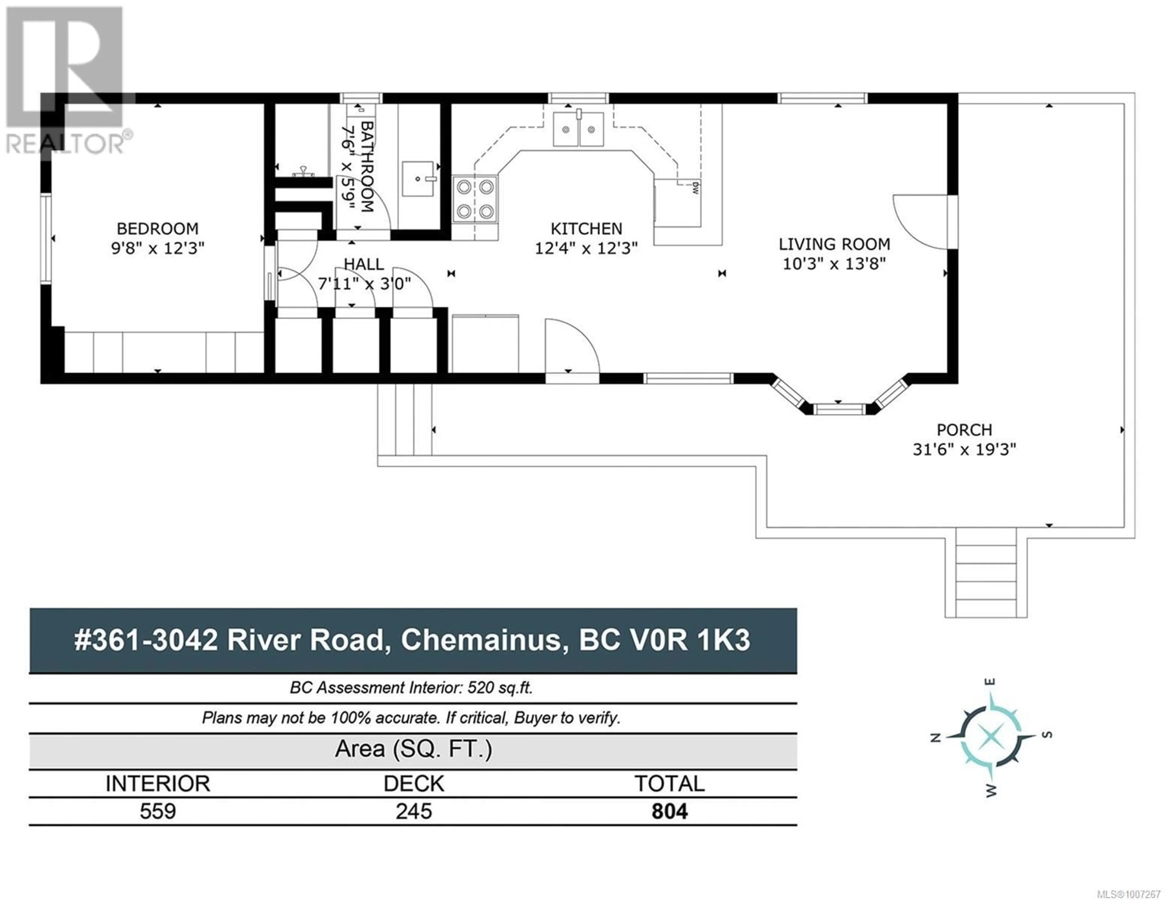 Floor plan for 361 - 3042 RIVER ROAD, Chemainus British Columbia V0R1K3