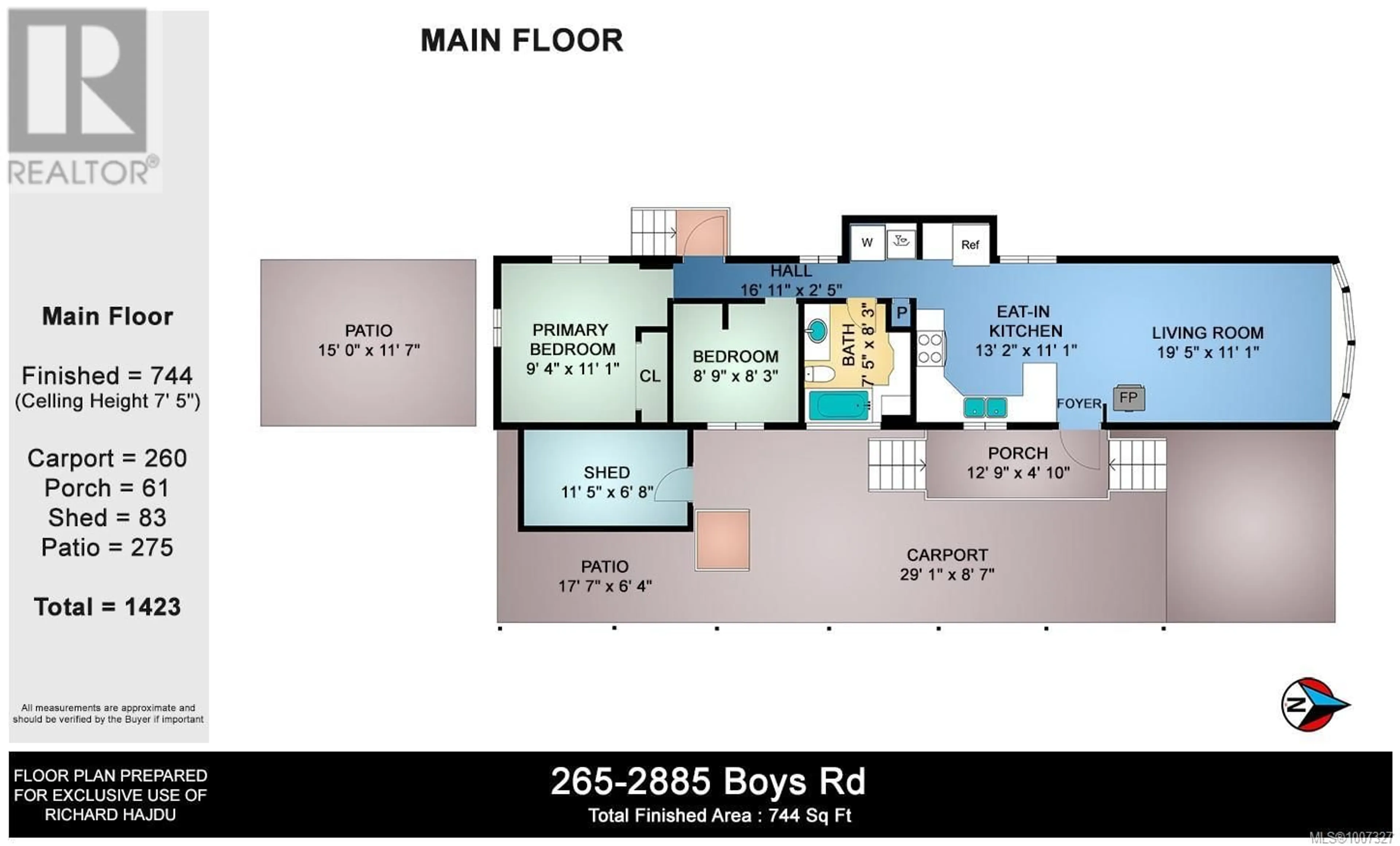 Floor plan for 265 - 2885 BOYS ROAD, Duncan British Columbia V9L4Y9