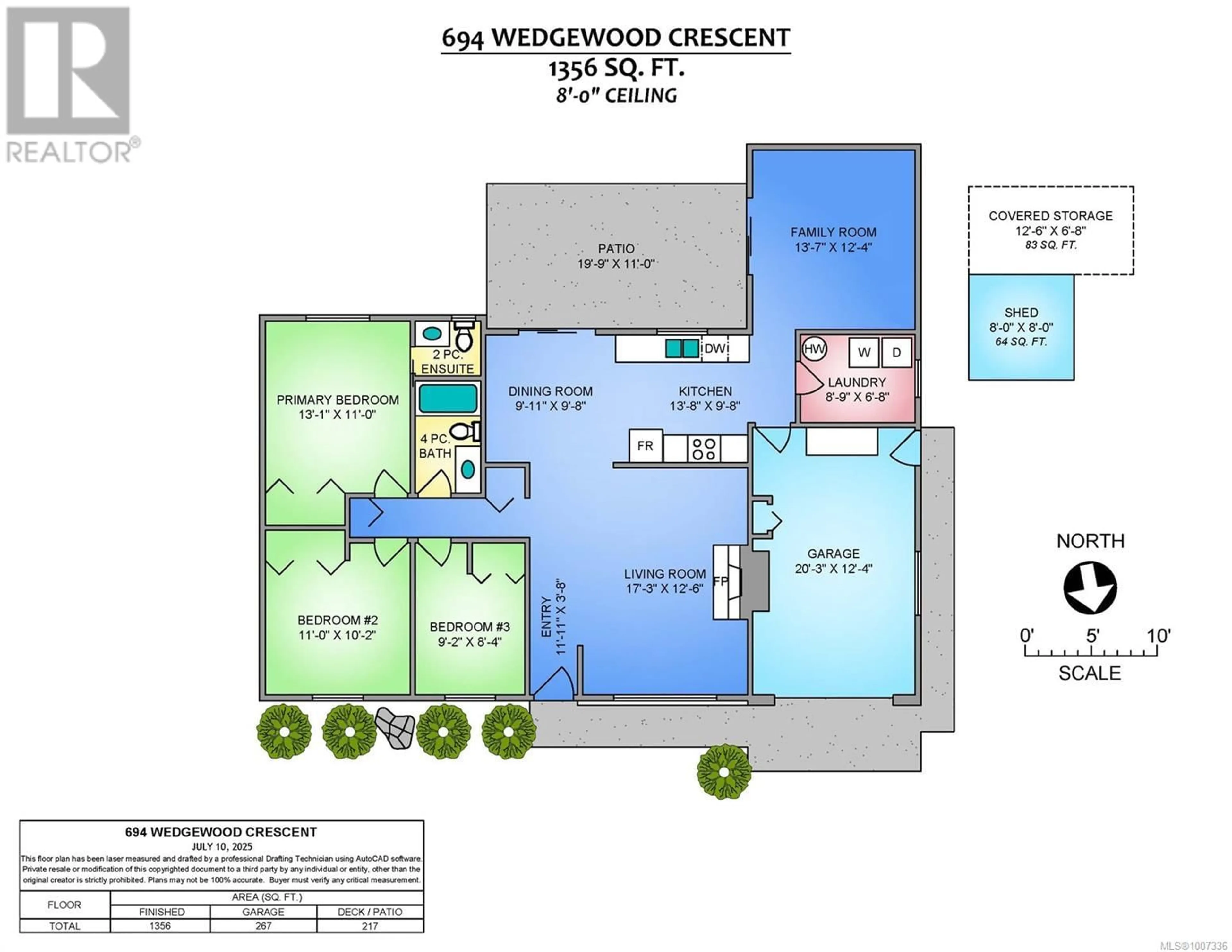Floor plan for 694 WEDGEWOOD CRESCENT, Parksville British Columbia V9P1B6