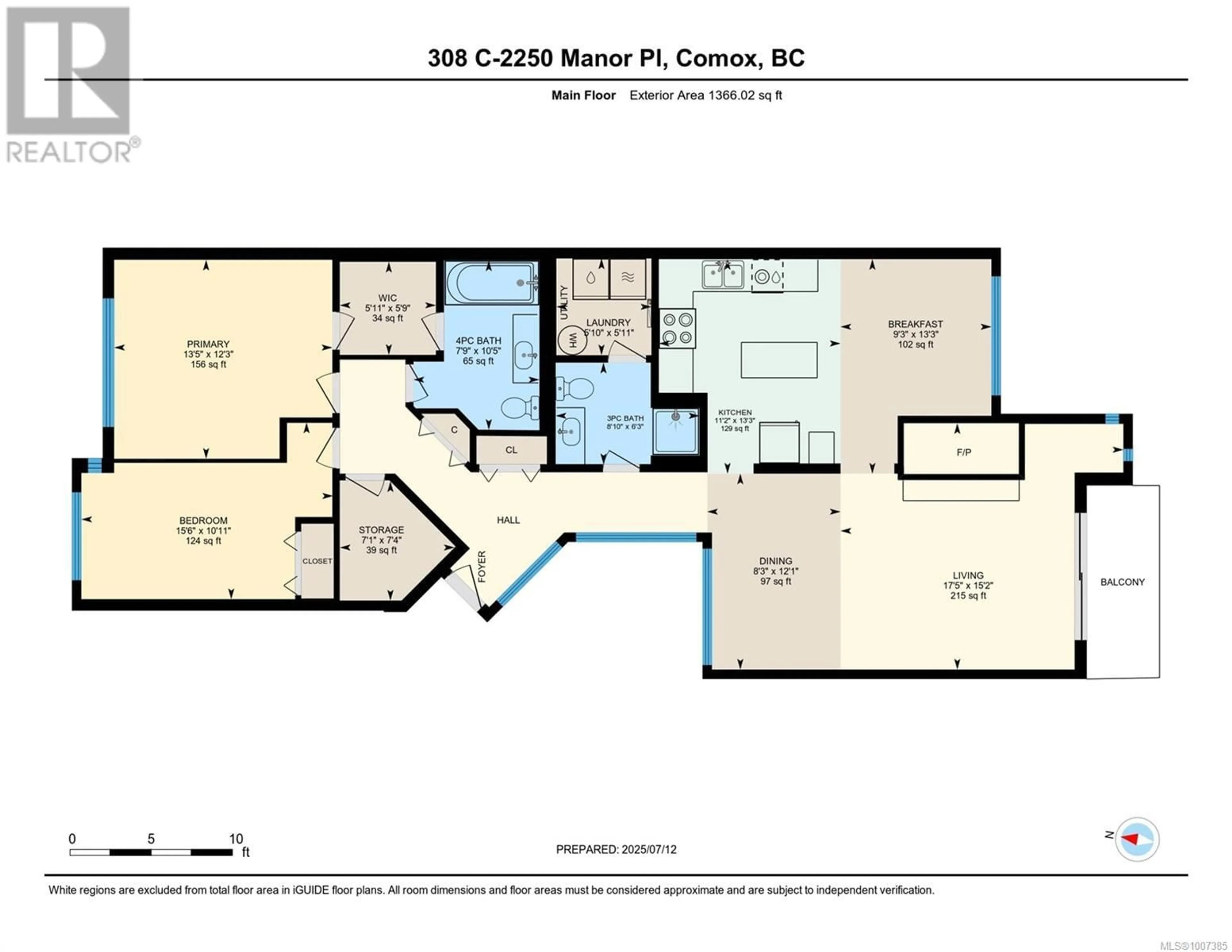 Floor plan for 308C - 2250 MANOR PLACE, Comox British Columbia V9M1C5