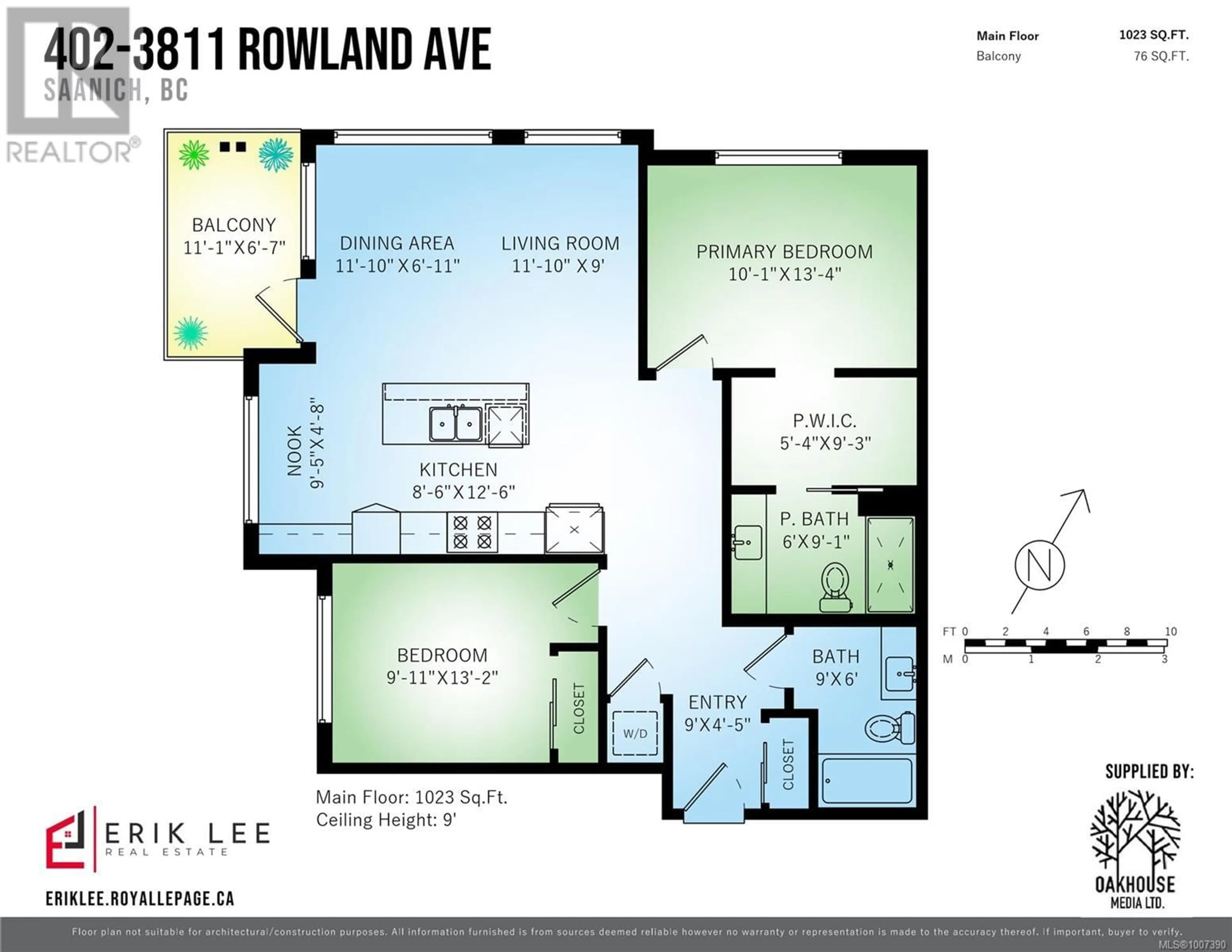 Floor plan for 402 - 3811 ROWLAND AVENUE, Saanich British Columbia V8Z0E1