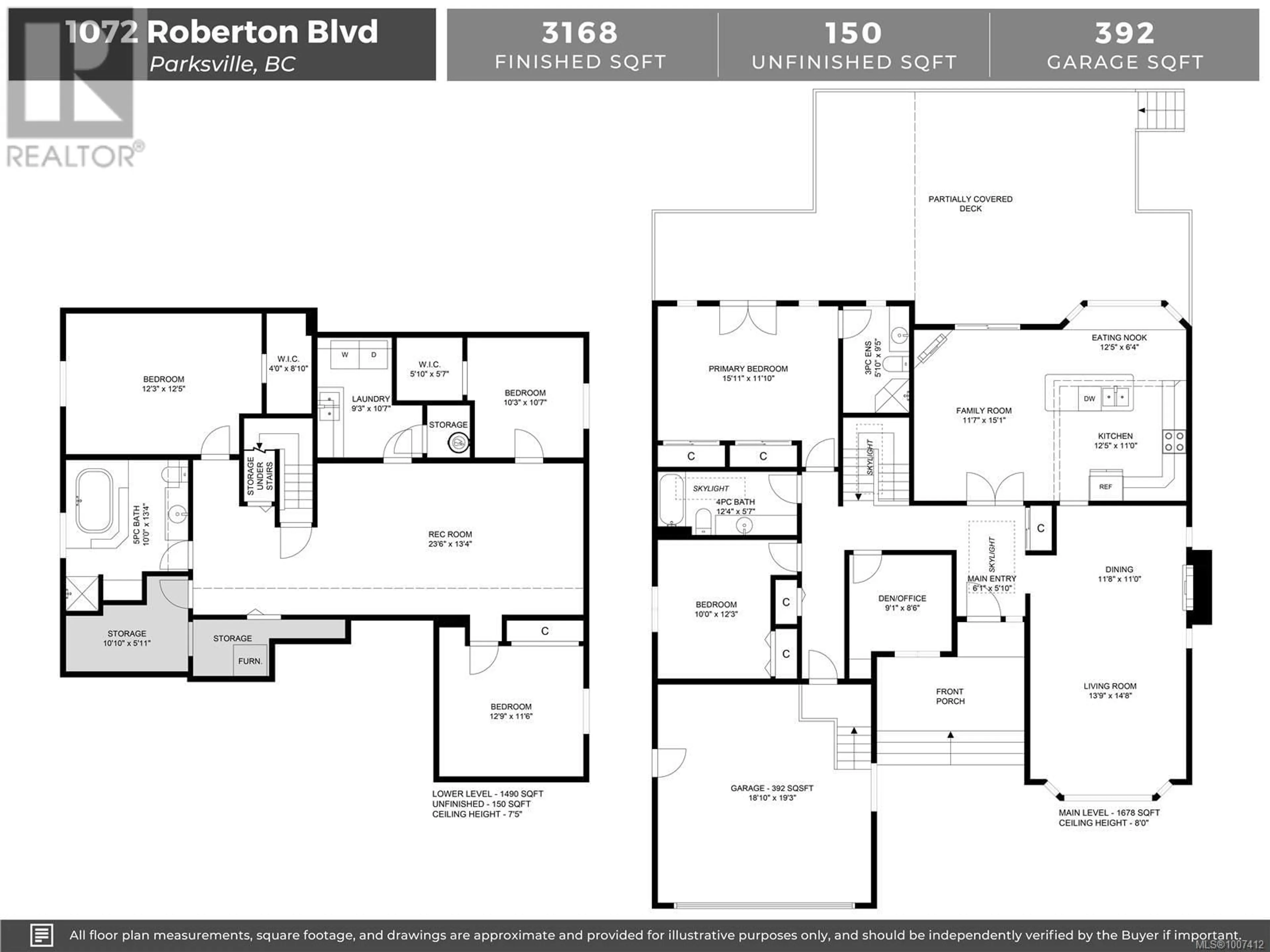 Floor plan for 1072 ROBERTON BOULEVARD, Parksville British Columbia V9P2N9