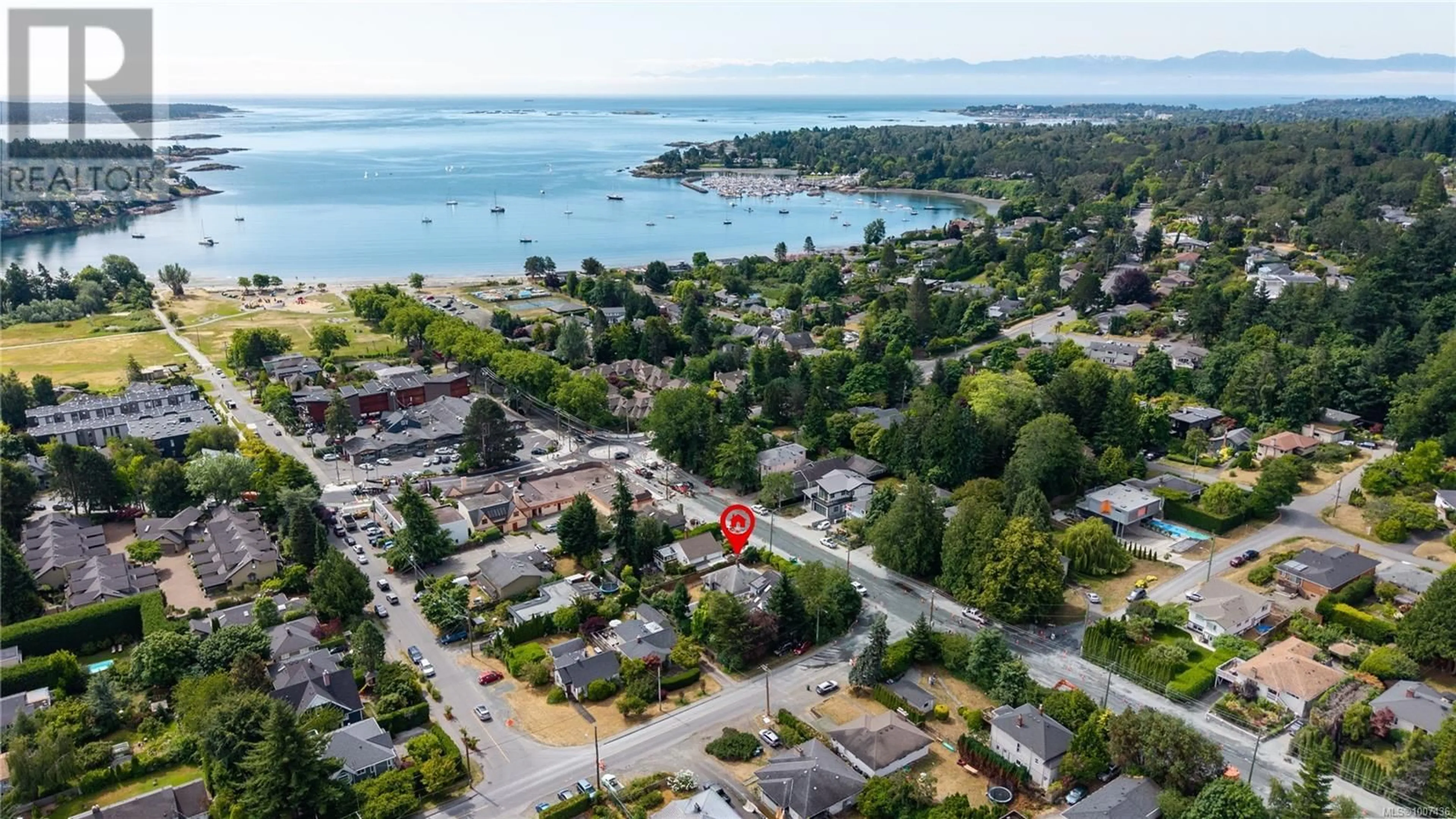 A pic from outside/outdoor area/front of a property/back of a property/a pic from drone, water/lake/river/ocean view for 2550 SINCLAIR ROAD, Saanich British Columbia V8N1B8