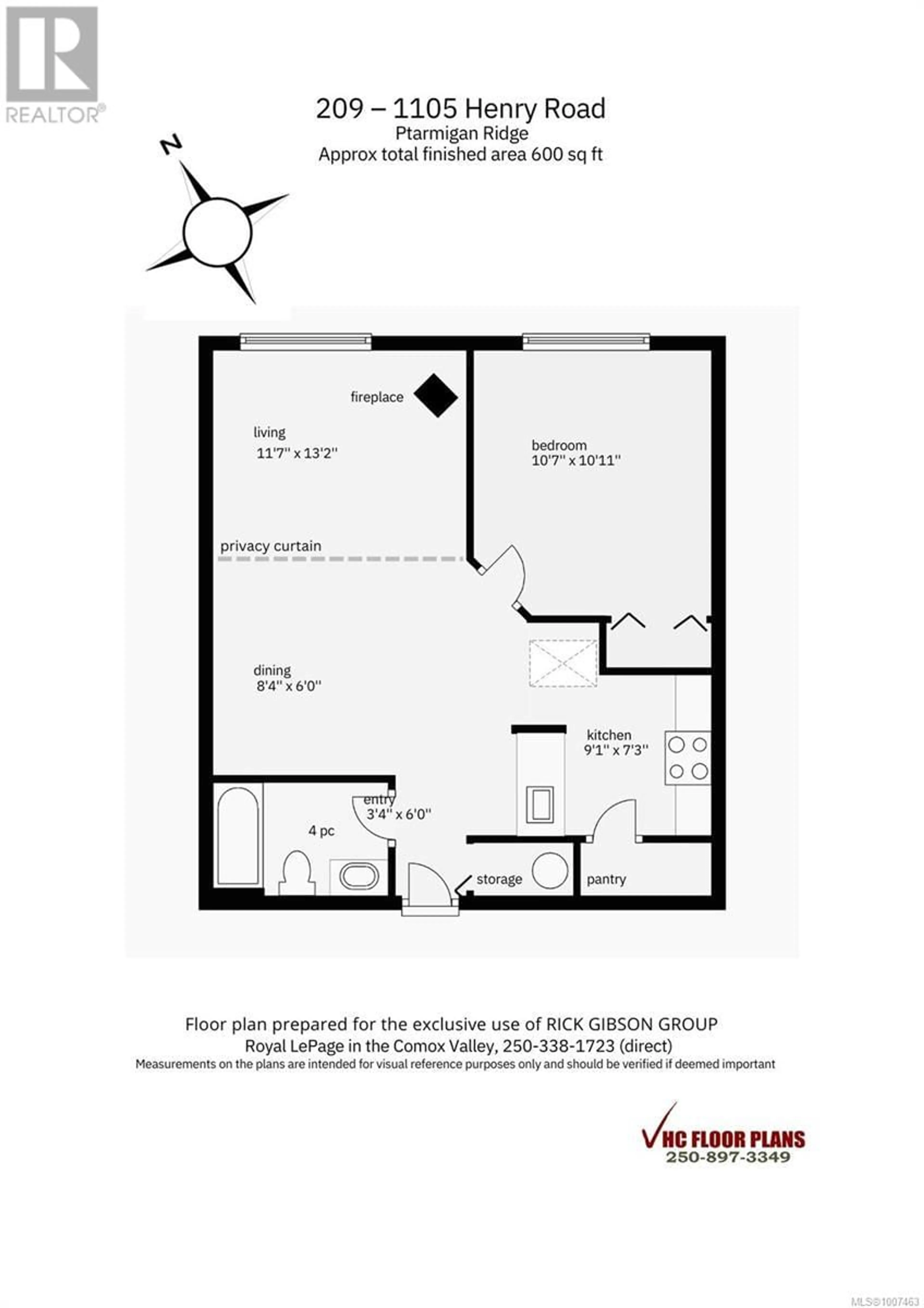 Floor plan for 209 - 1105 HENRY ROAD, Courtenay British Columbia V9J1L0