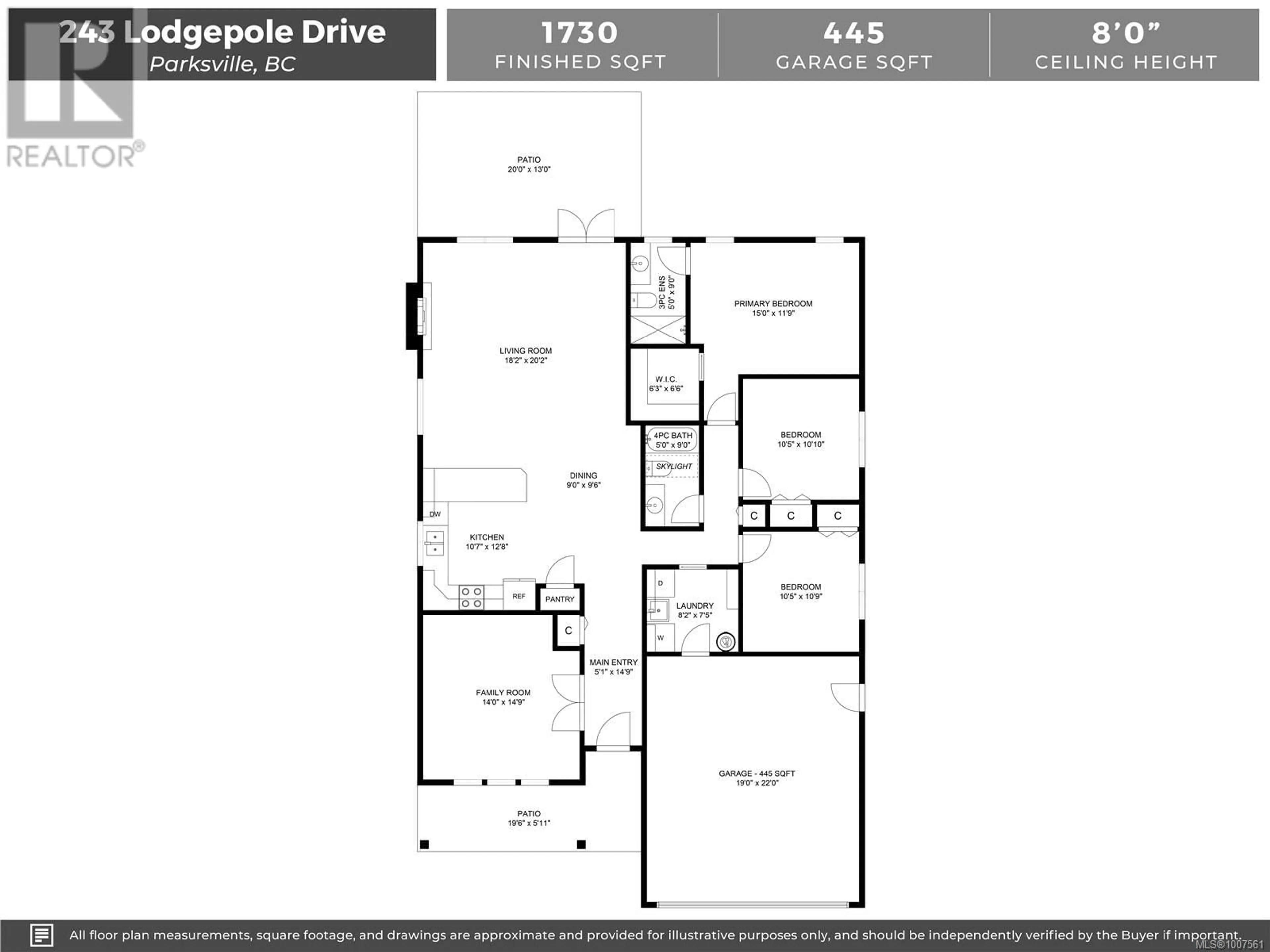 Floor plan for 243 LODGEPOLE DRIVE, Parksville British Columbia V9P2Z1