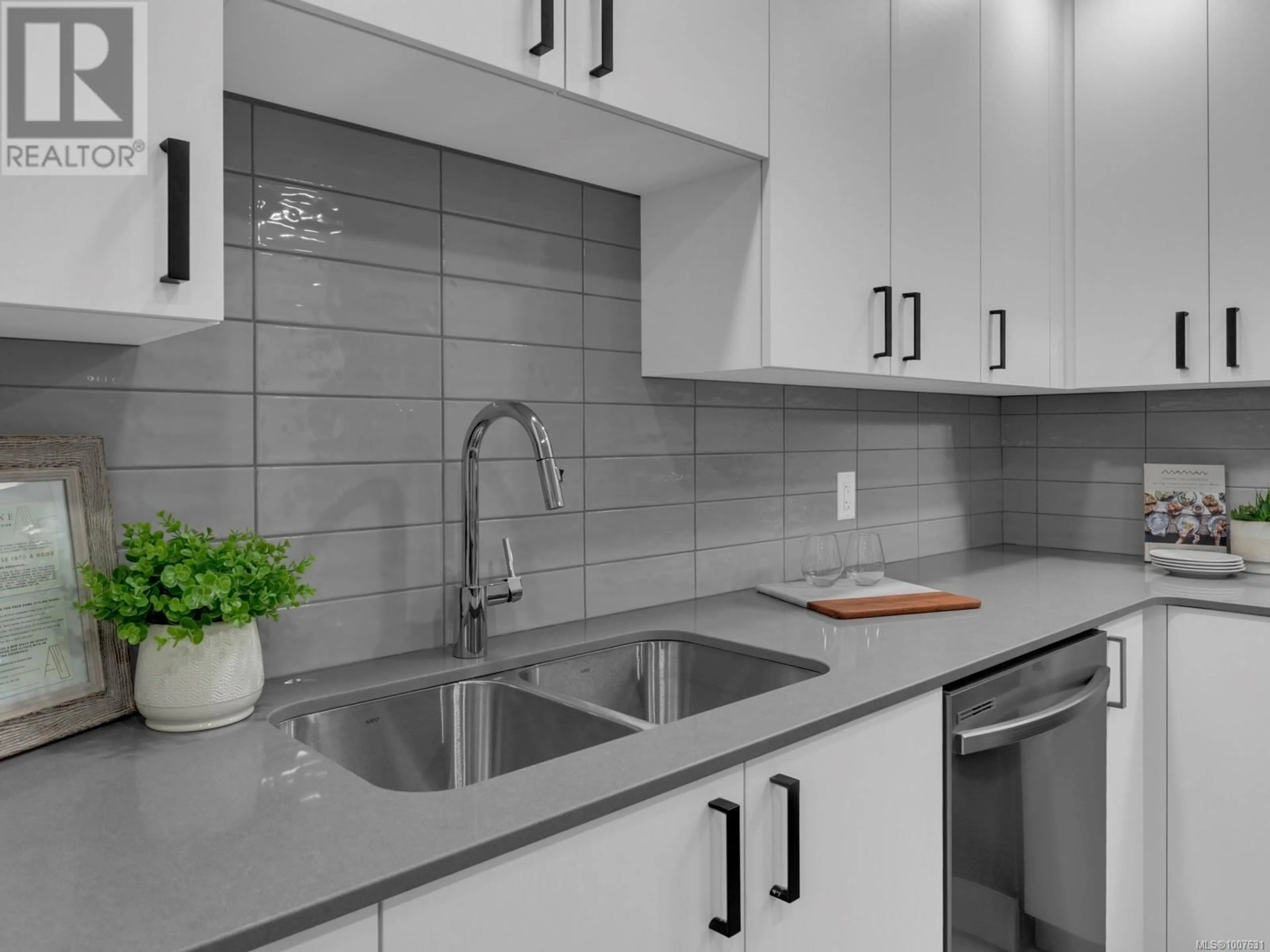 Standard kitchen, ceramic/tile floor for 113 - 2390 CITY GATE BOULEVARD, Langford British Columbia V9B7E8