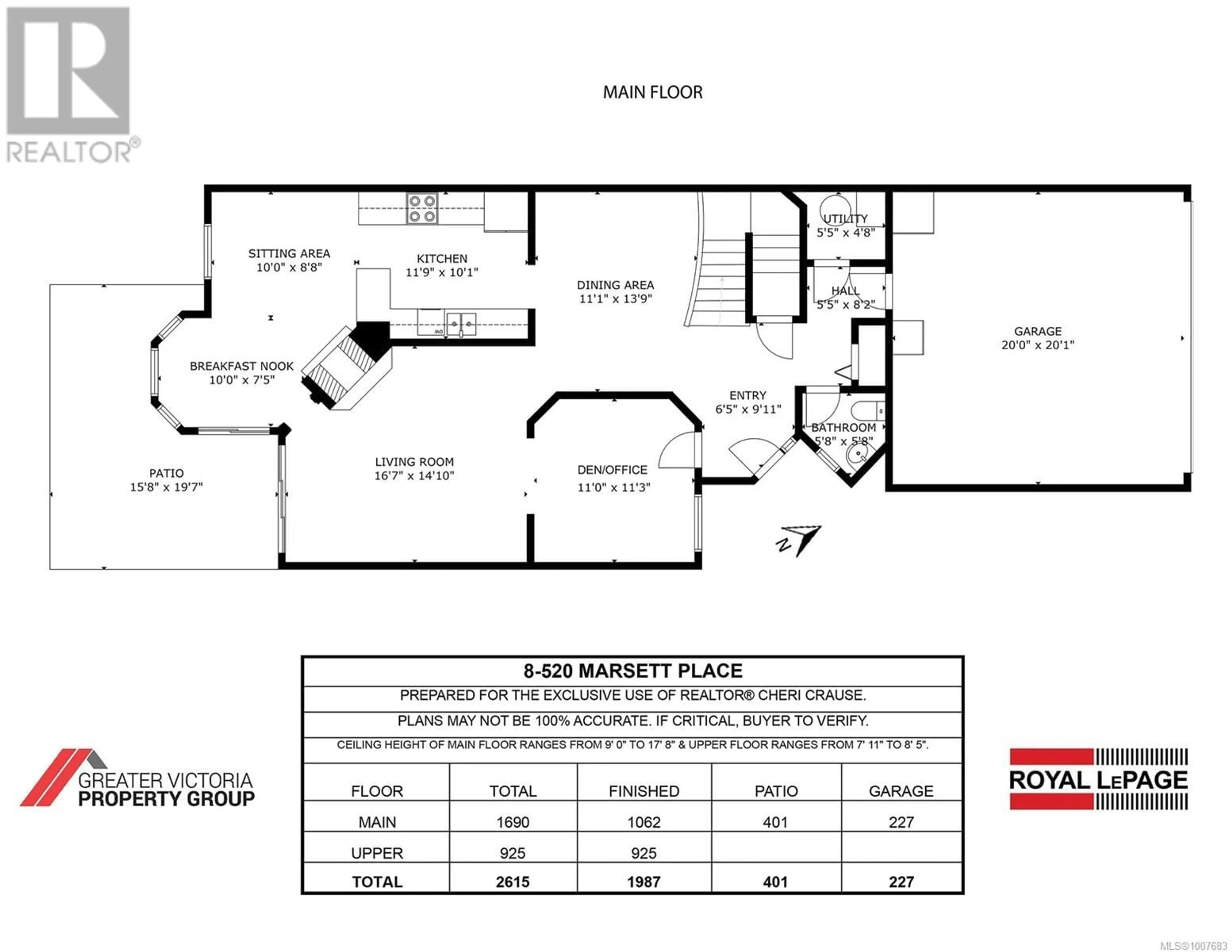Floor plan for 8 - 520 MARSETT PLACE, Saanich British Columbia V8X7J1