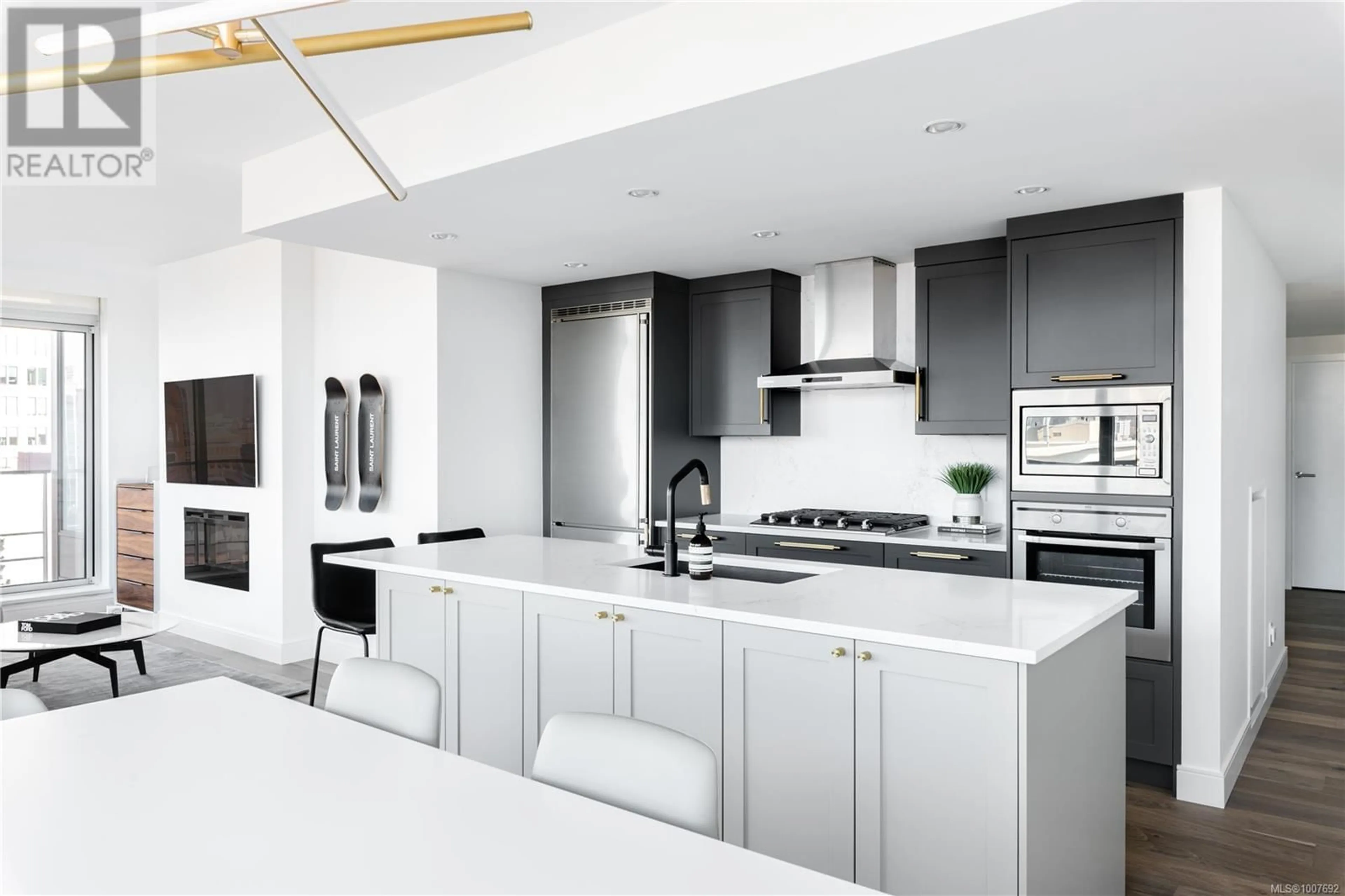 Contemporary kitchen, ceramic/tile floor for 1105 - 707 COURTNEY STREET, Victoria British Columbia V8W0A9