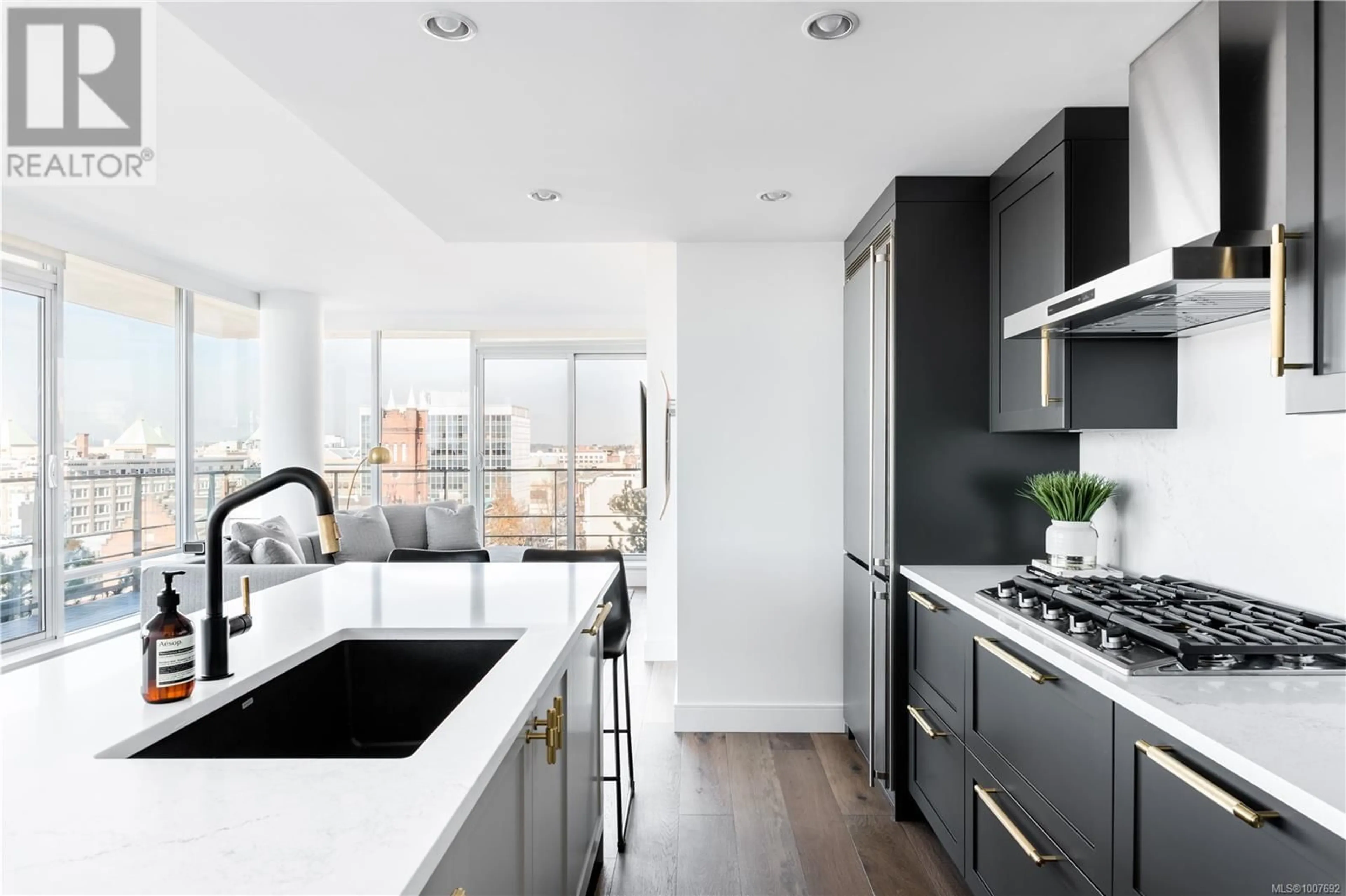 Contemporary kitchen, ceramic/tile floor for 1105 - 707 COURTNEY STREET, Victoria British Columbia V8W0A9
