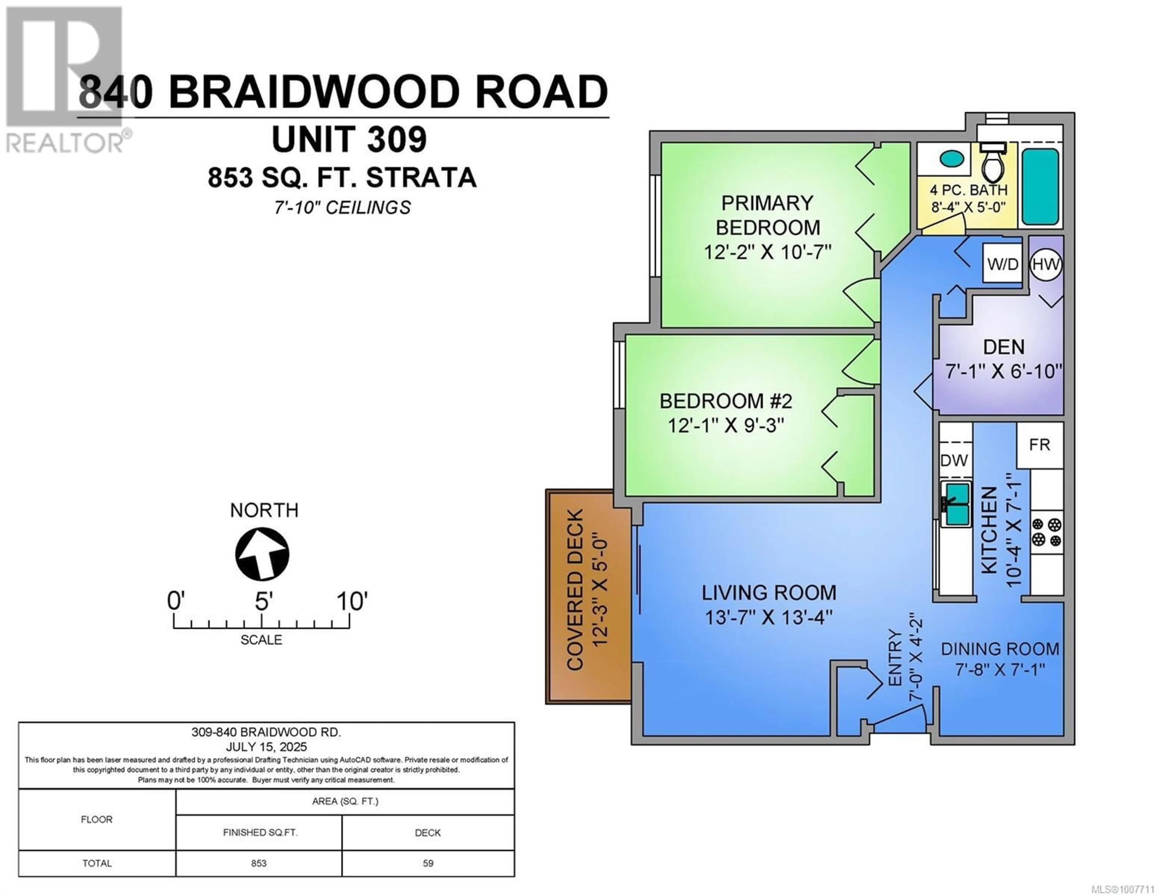 Floor plan for 309 - 840 BRAIDWOOD ROAD, Courtenay British Columbia V9N3R9