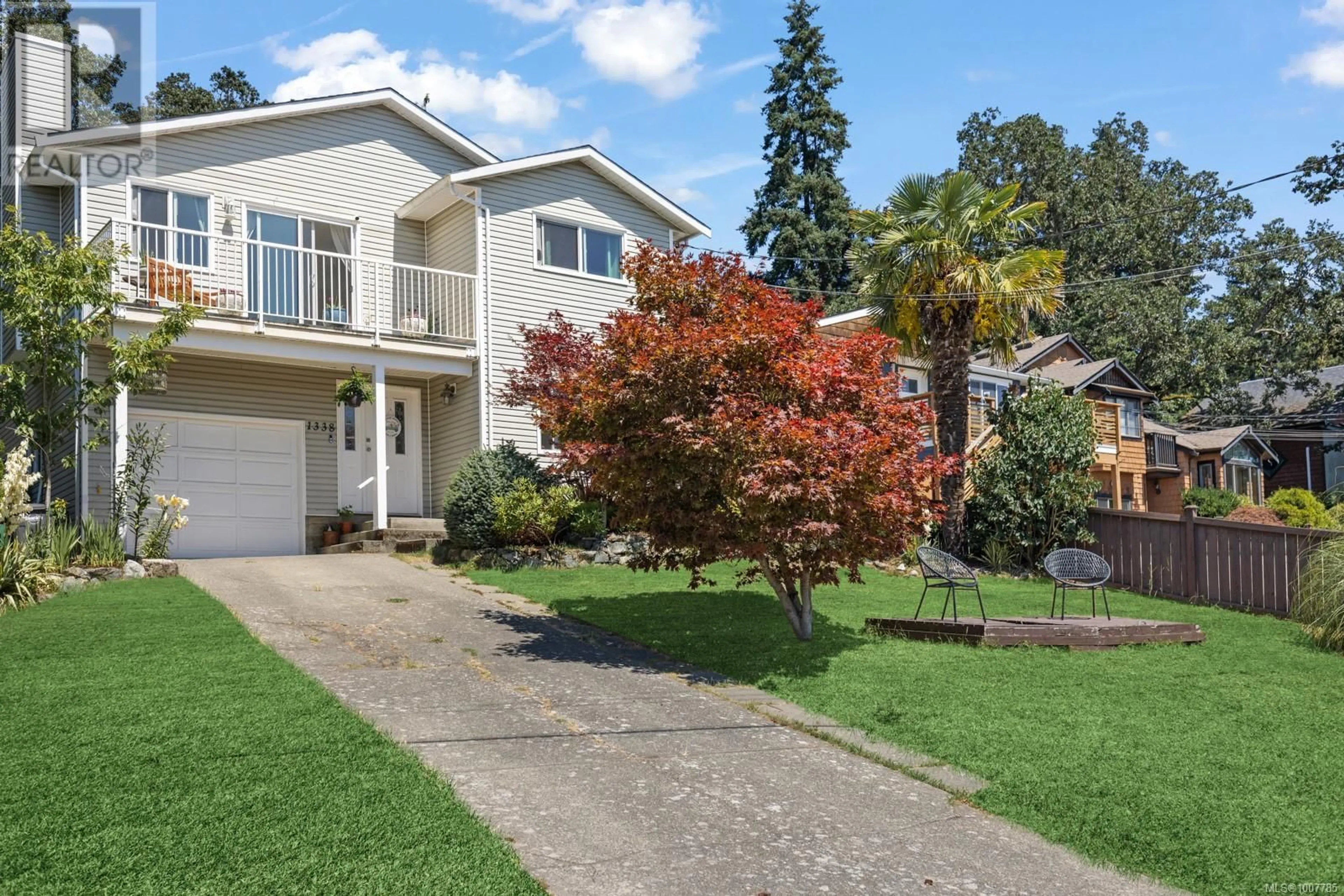 Home with vinyl exterior material, street for 1338 PRILLAMAN AVENUE, Saanich British Columbia V9E2C6