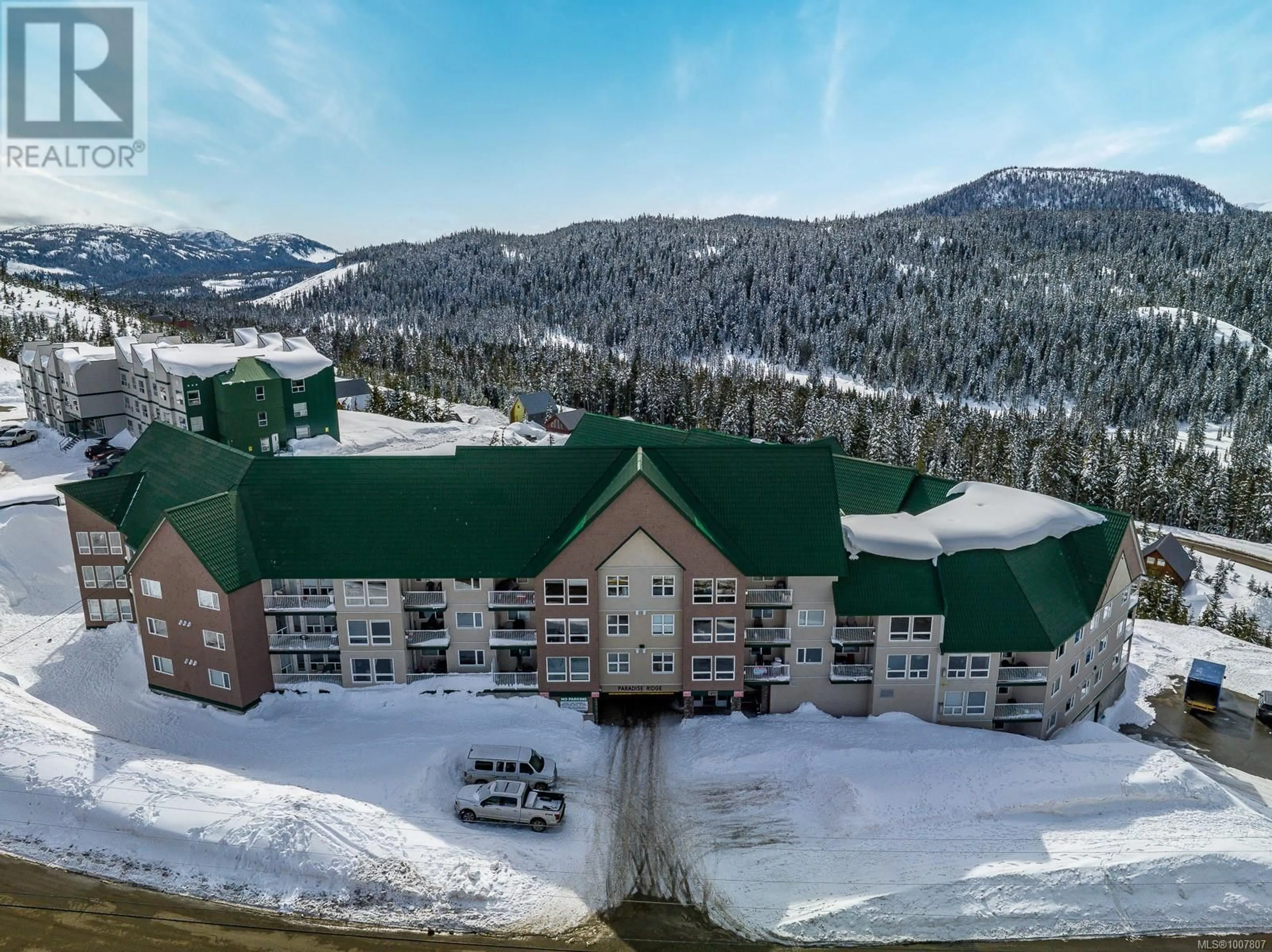 A pic from outside/outdoor area/front of a property/back of a property/a pic from drone, mountain view for 309 - 1201 HENRY ROAD, Courtenay British Columbia V9J1L0