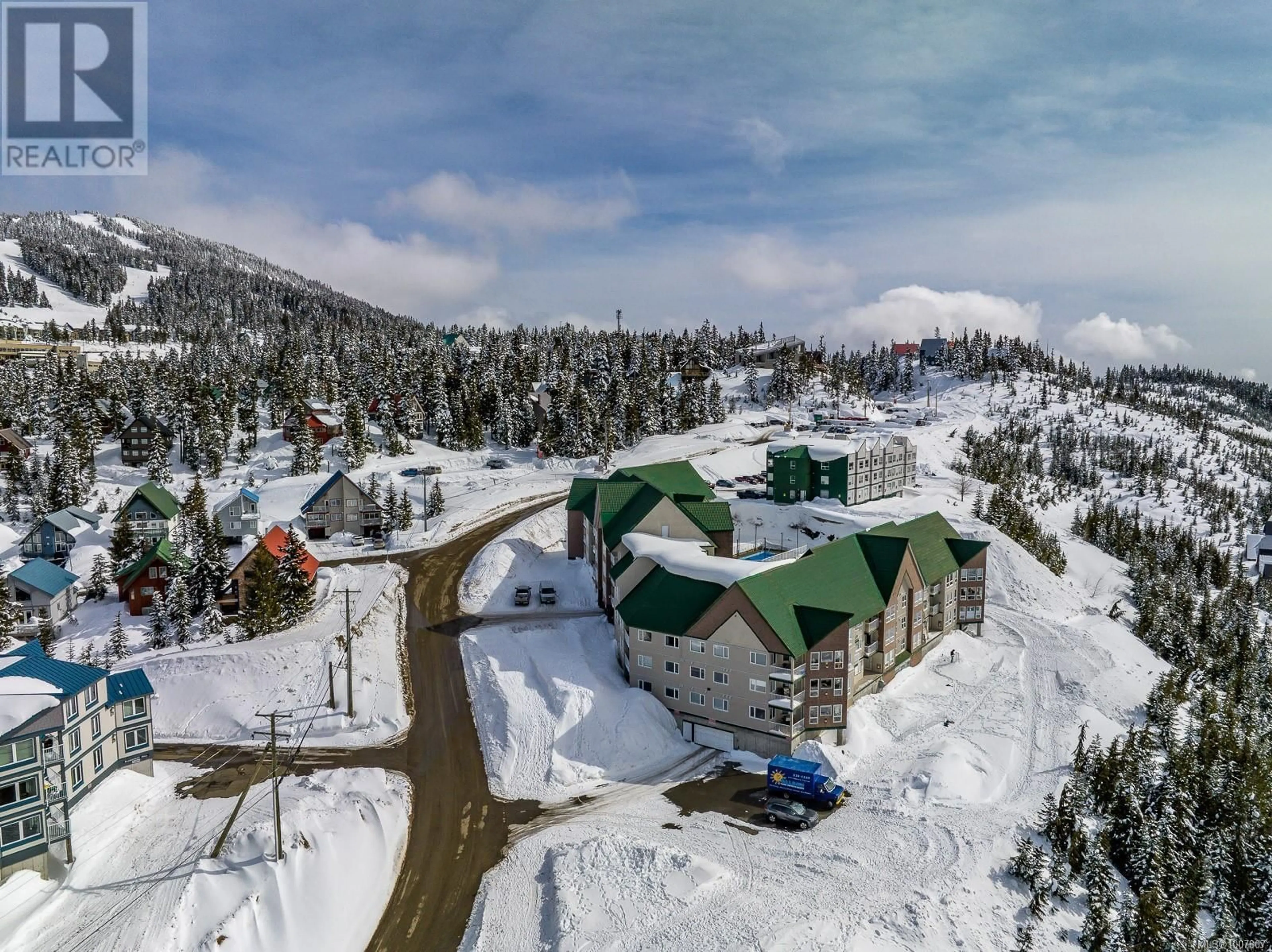 A pic from outside/outdoor area/front of a property/back of a property/a pic from drone, mountain view for 309 - 1201 HENRY ROAD, Courtenay British Columbia V9J1L0