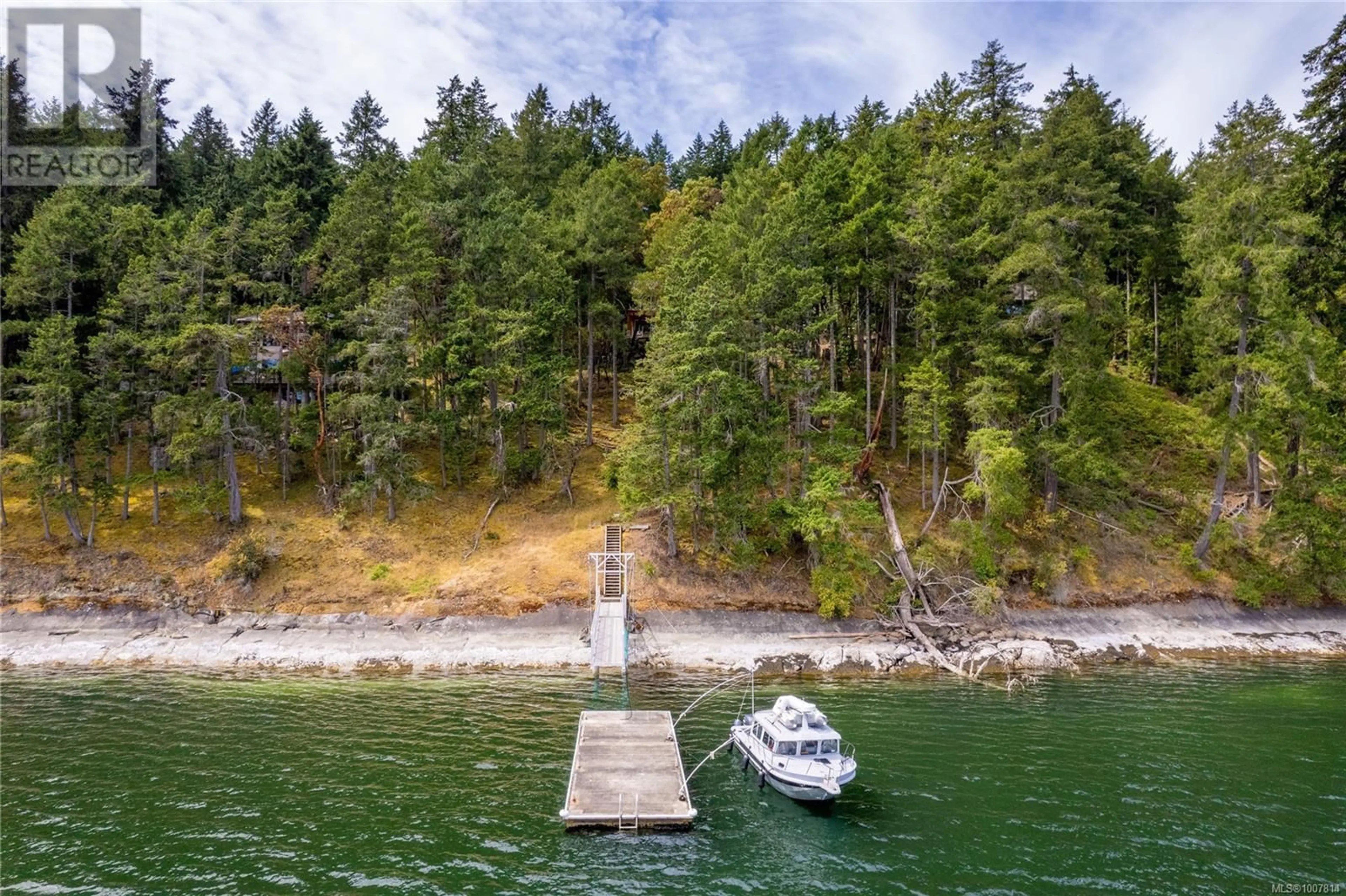 A pic from outside/outdoor area/front of a property/back of a property/a pic from drone, water/lake/river/ocean view for 144 SUNRISE POINT ROAD, Thetis Island British Columbia V0R2Y0