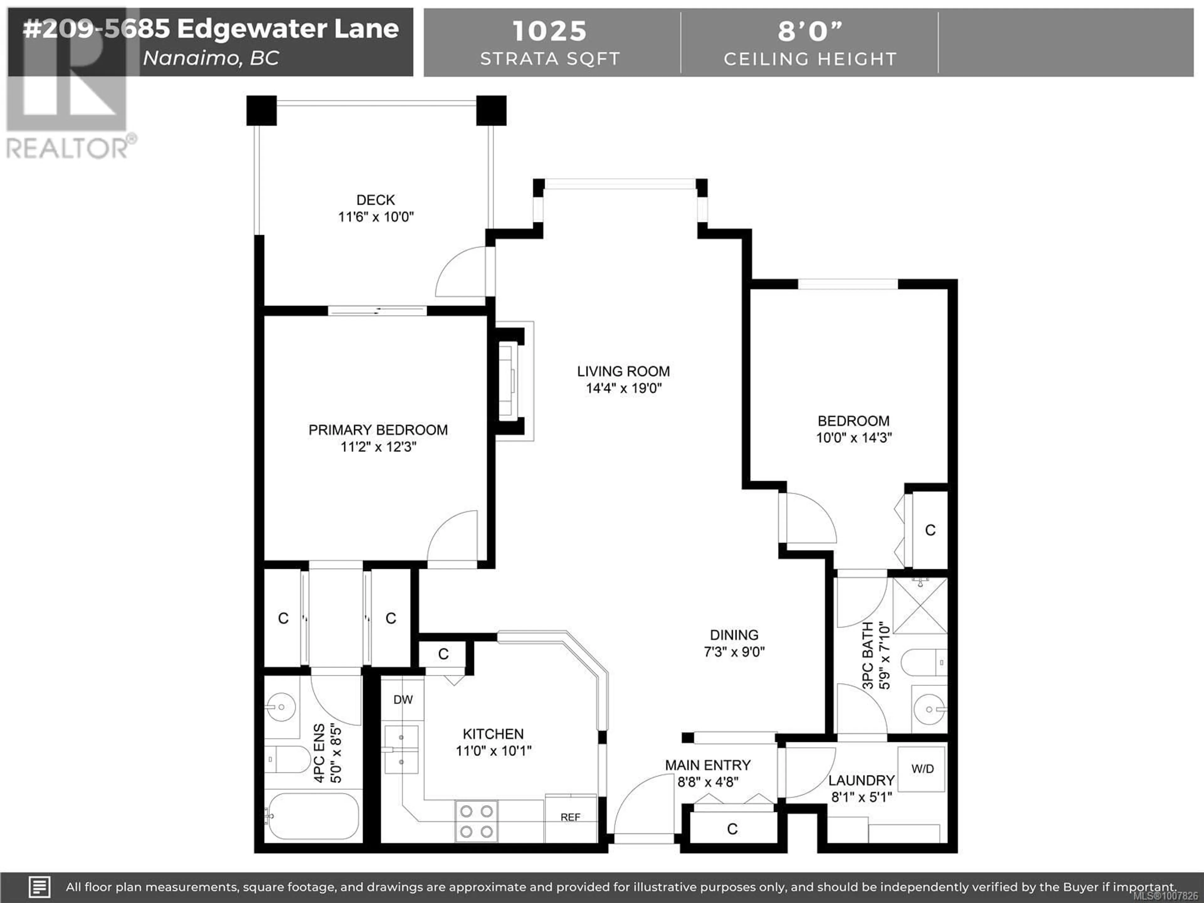 Floor plan for 209 - 5685 EDGEWATER LANE, Nanaimo British Columbia V9T6K3