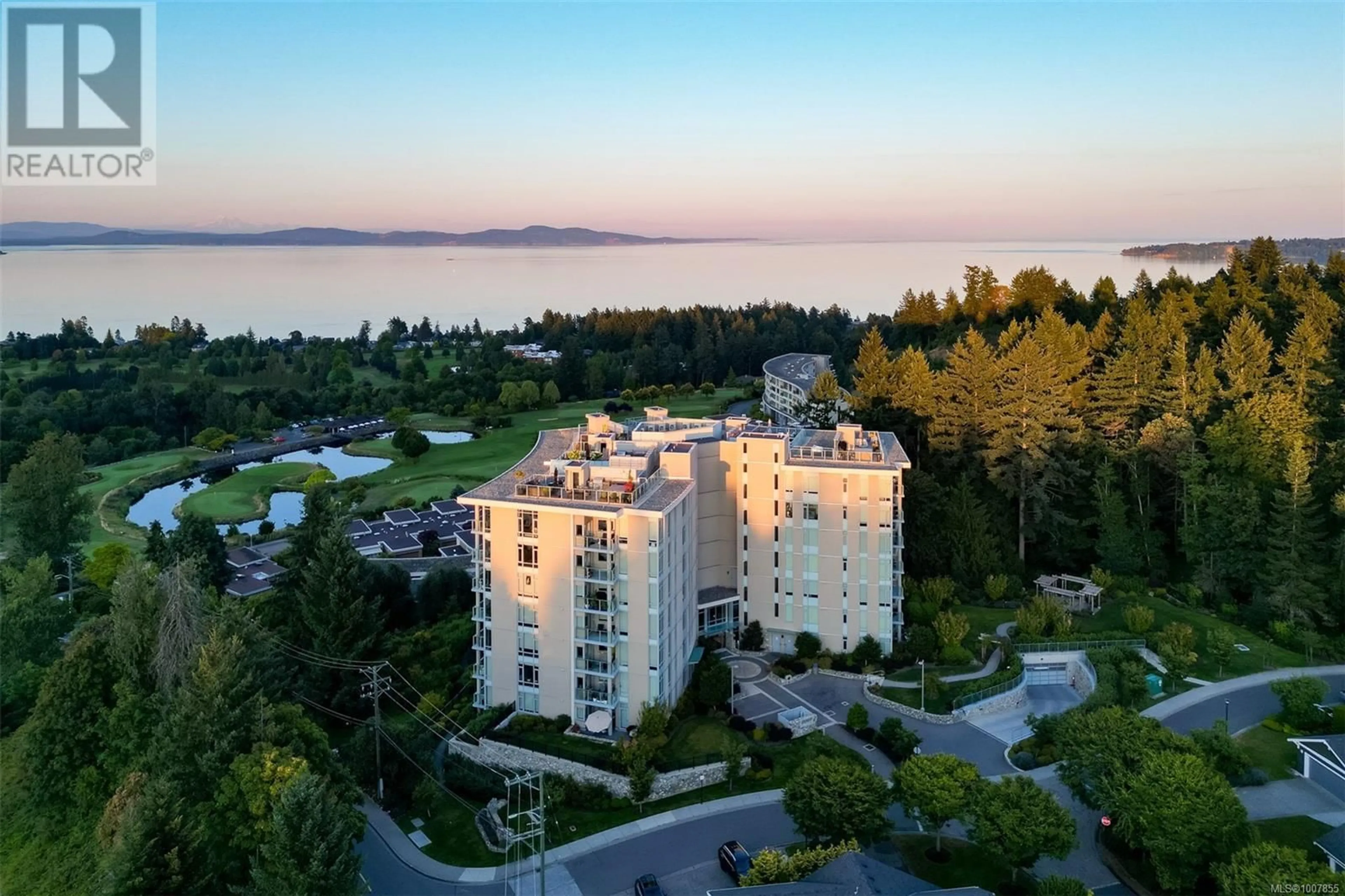 A pic from outside/outdoor area/front of a property/back of a property/a pic from drone, water/lake/river/ocean view for 202 - 5388 HILL RISE TERRACE, Saanich British Columbia V8Y3K2