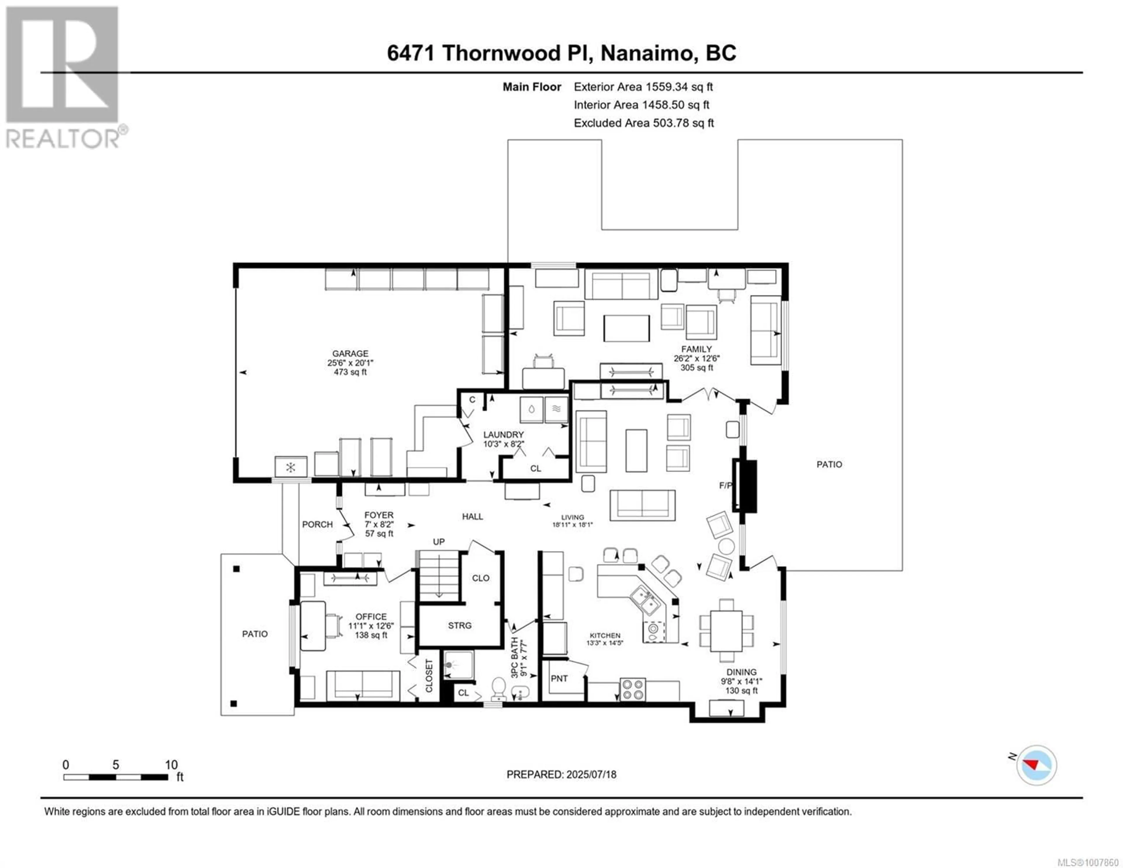 Floor plan for 6471 THORNWOOD PLACE, Nanaimo British Columbia V9V1V9