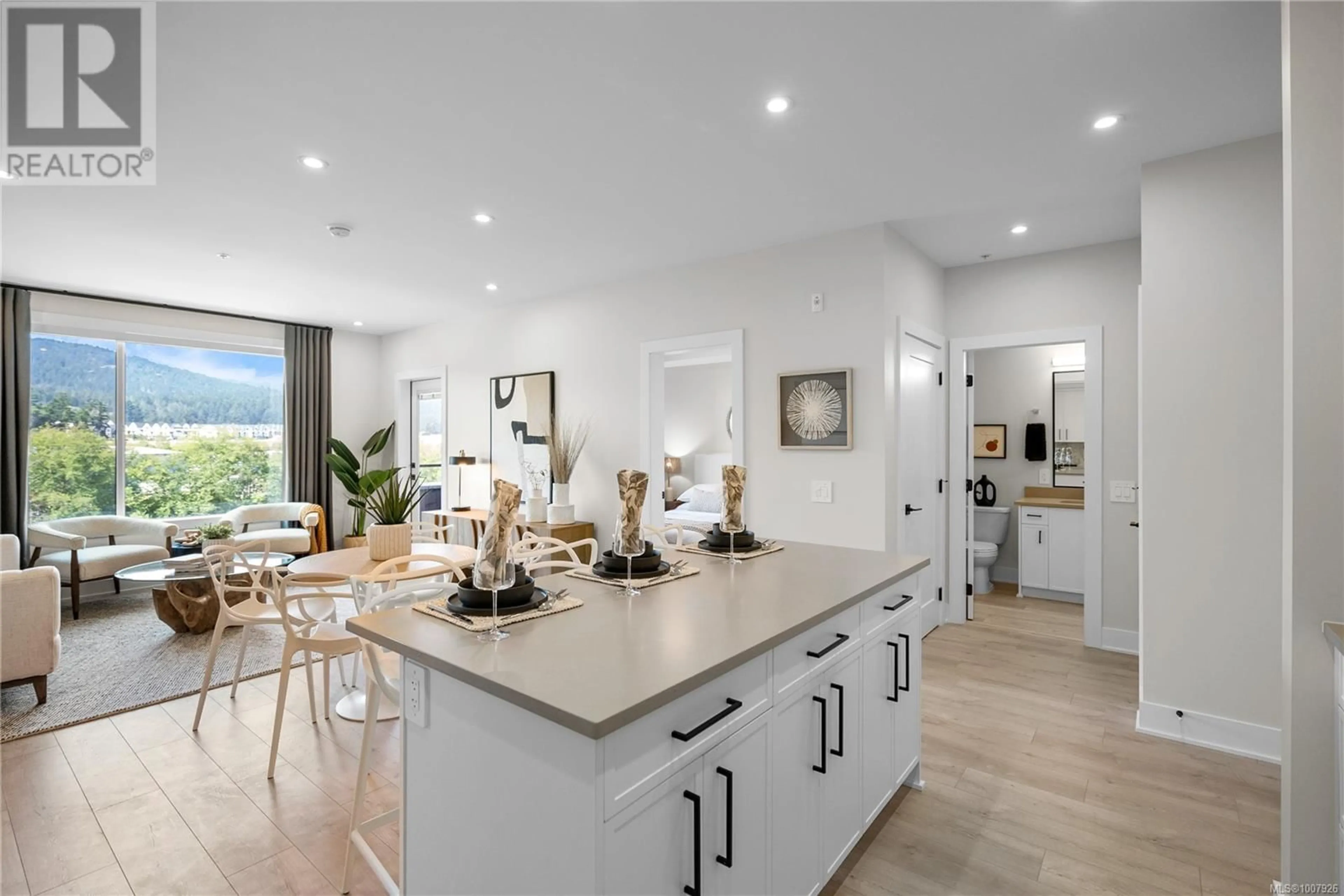 Open concept kitchen, ceramic/tile floor for 508 - 1371 GOLDSTREAM AVENUE, Langford British Columbia V9B7B4