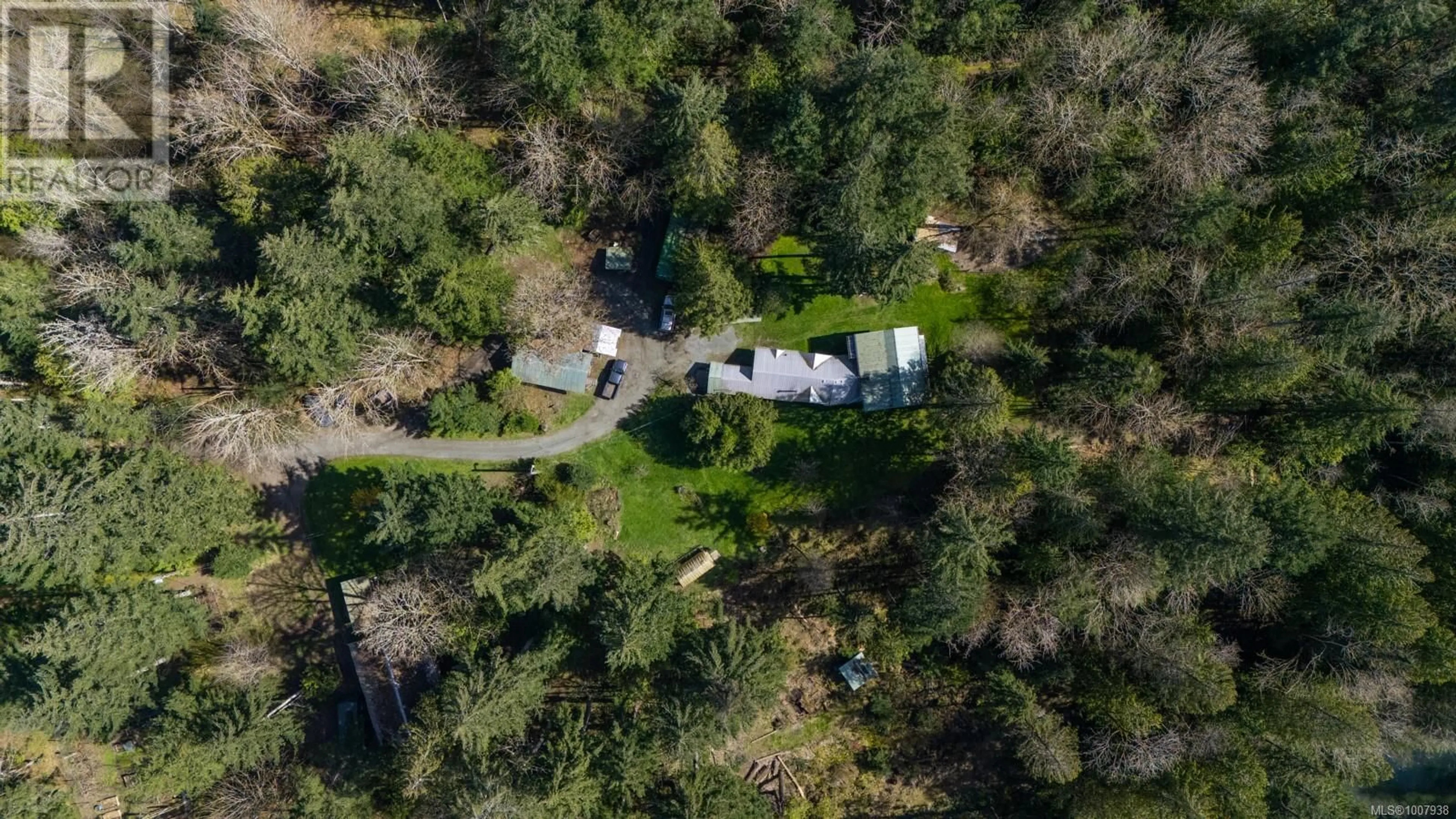 A pic from outside/outdoor area/front of a property/back of a property/a pic from drone, forest/trees view for 8706 TRANS CANADA HIGHWAY, Chemainus British Columbia V0R1K4