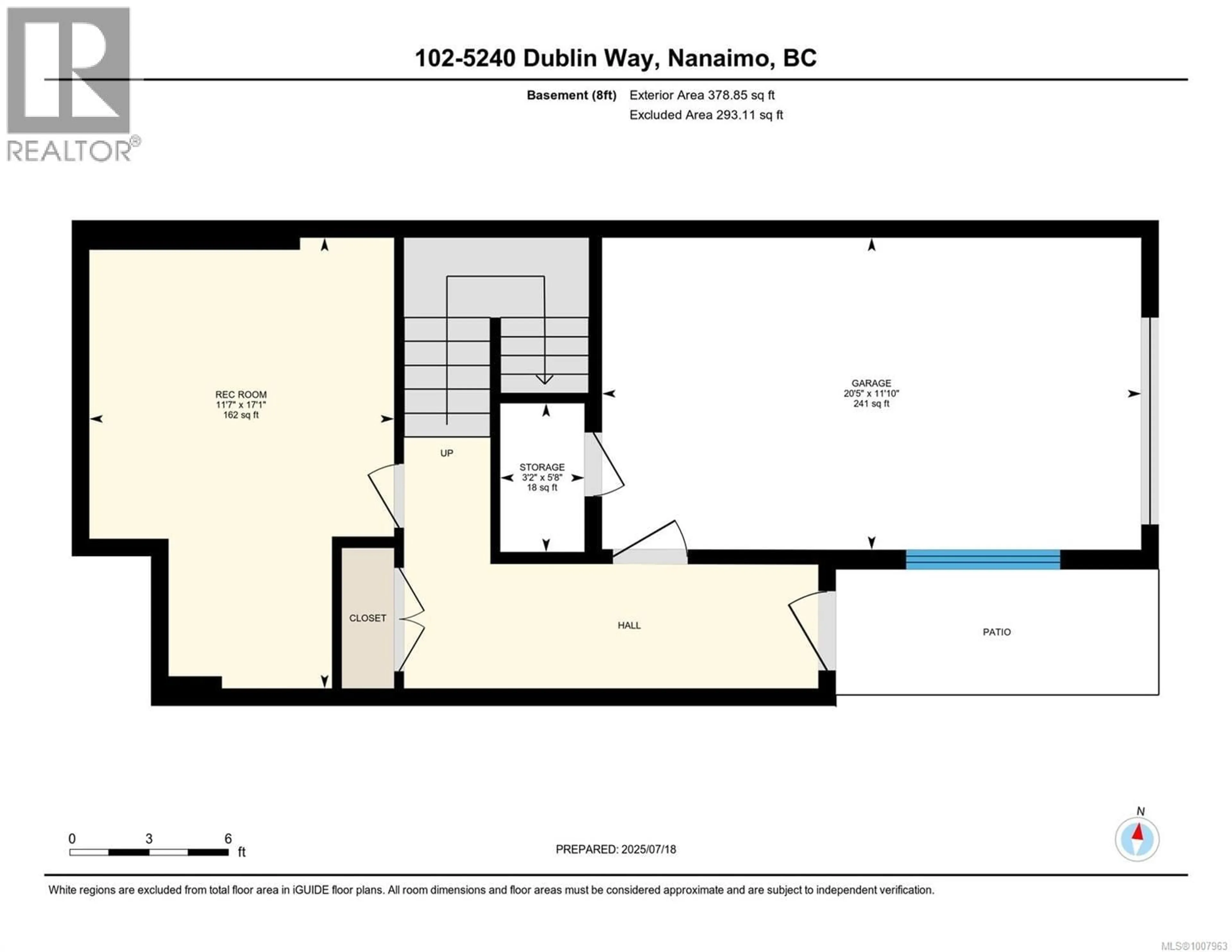 Floor plan for 102 - 5240 DUBLIN WAY, Nanaimo British Columbia V9T0H2