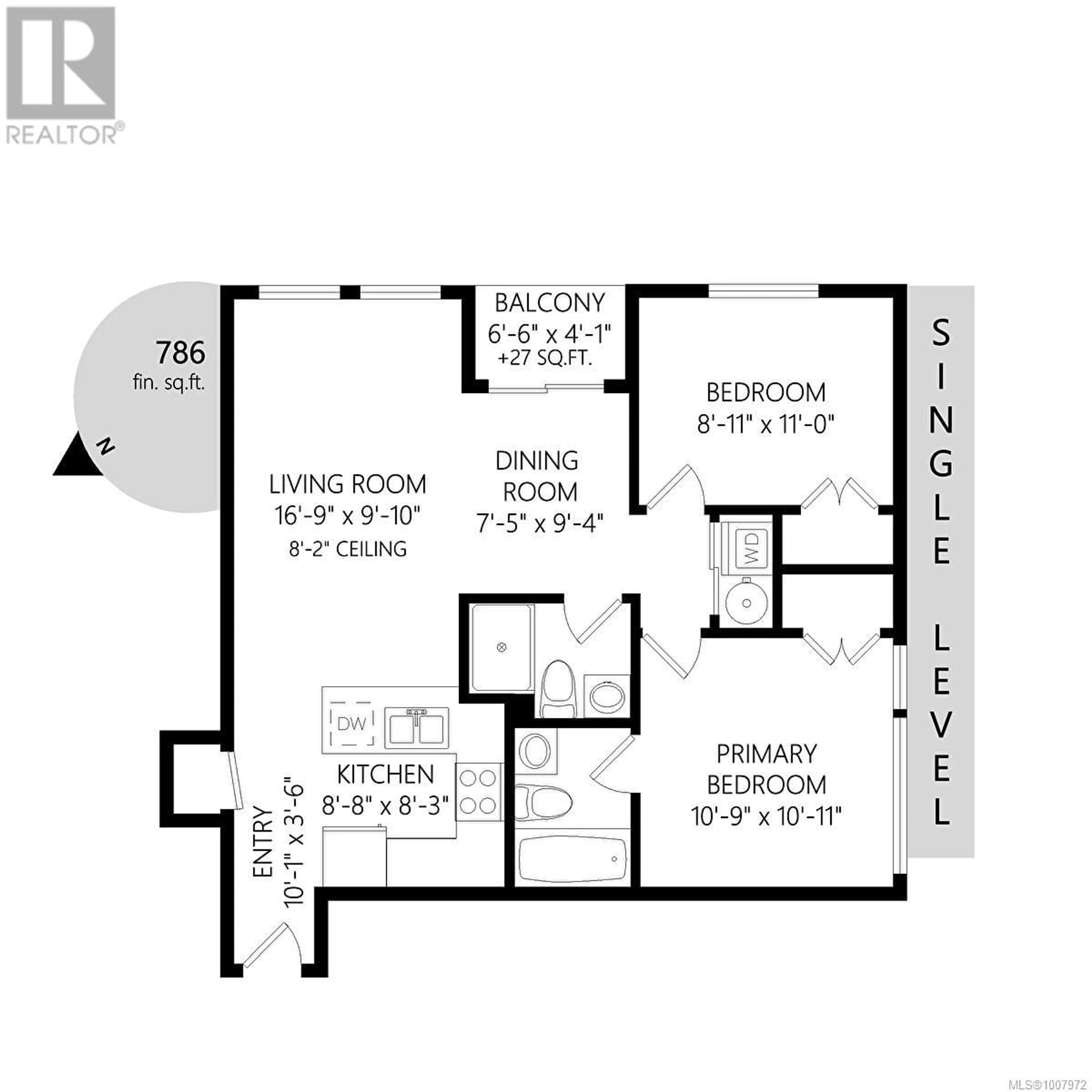 Floor plan for 303 - 1615 BAY STREET, Victoria British Columbia V8R2B7