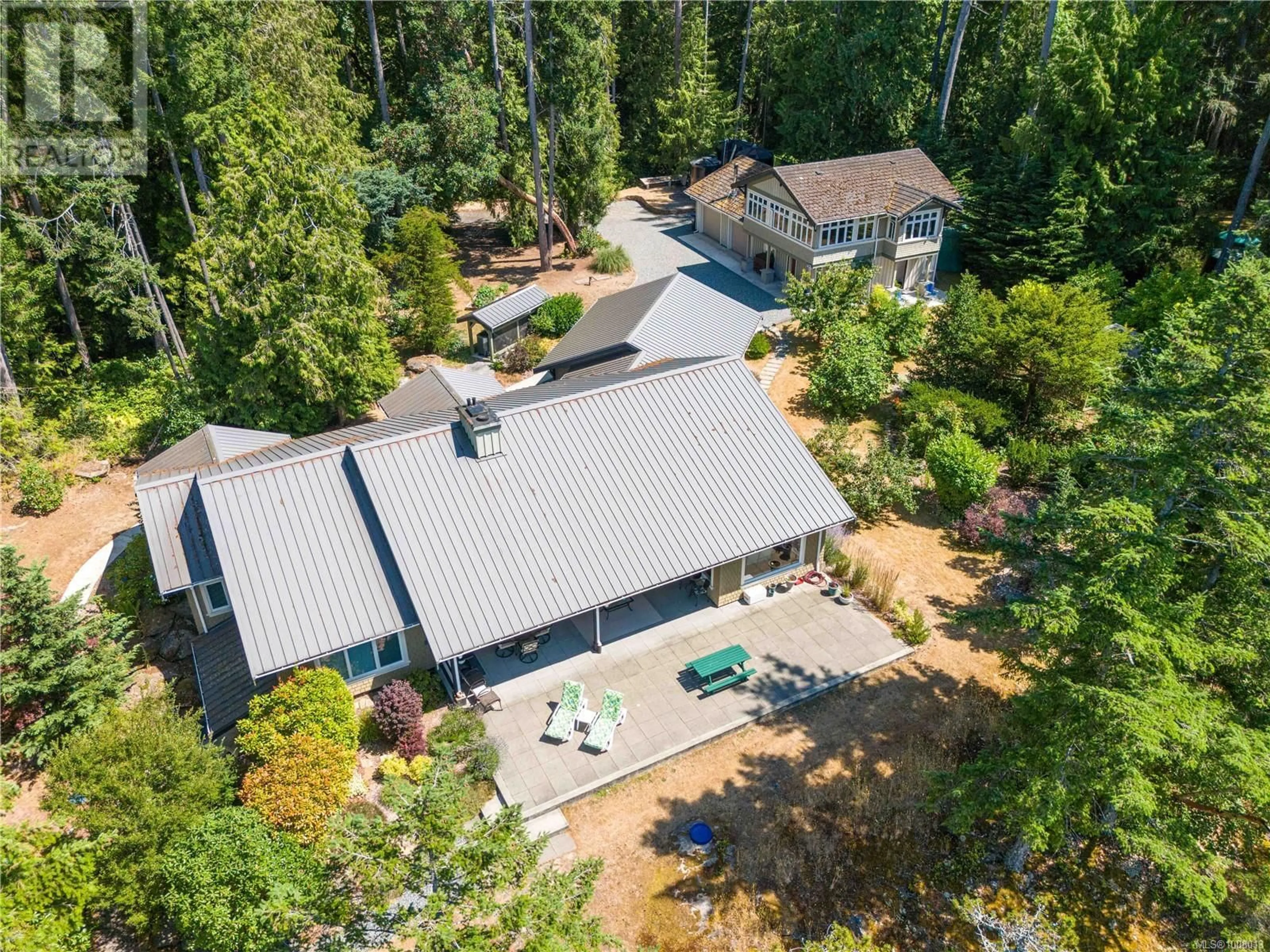 A pic from outside/outdoor area/front of a property/back of a property/a pic from drone, forest/trees view for 879 CANSO ROAD, Gabriola Island British Columbia V0R1X2