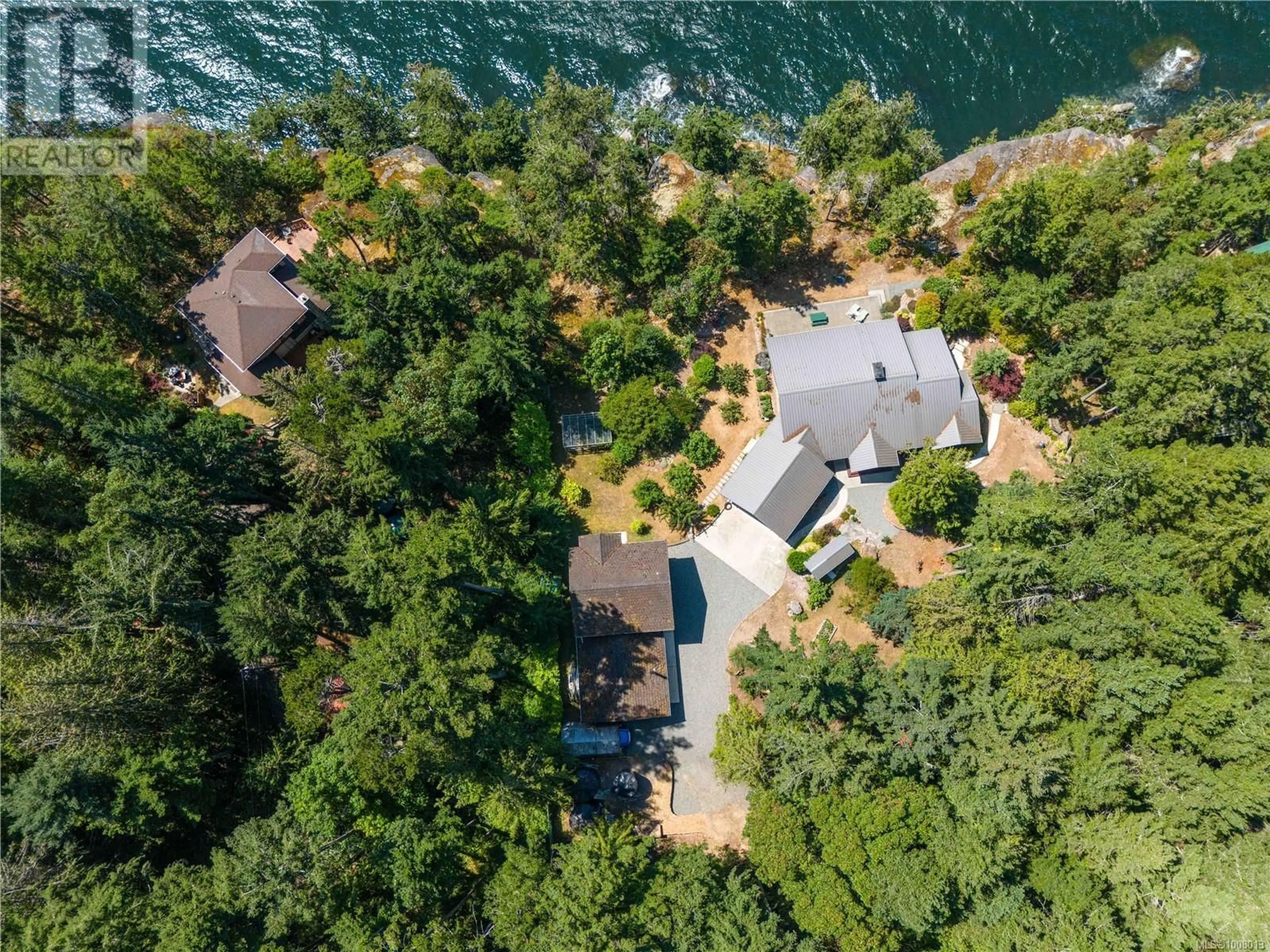 A pic from outside/outdoor area/front of a property/back of a property/a pic from drone, water/lake/river/ocean view for 879 CANSO ROAD, Gabriola Island British Columbia V0R1X2